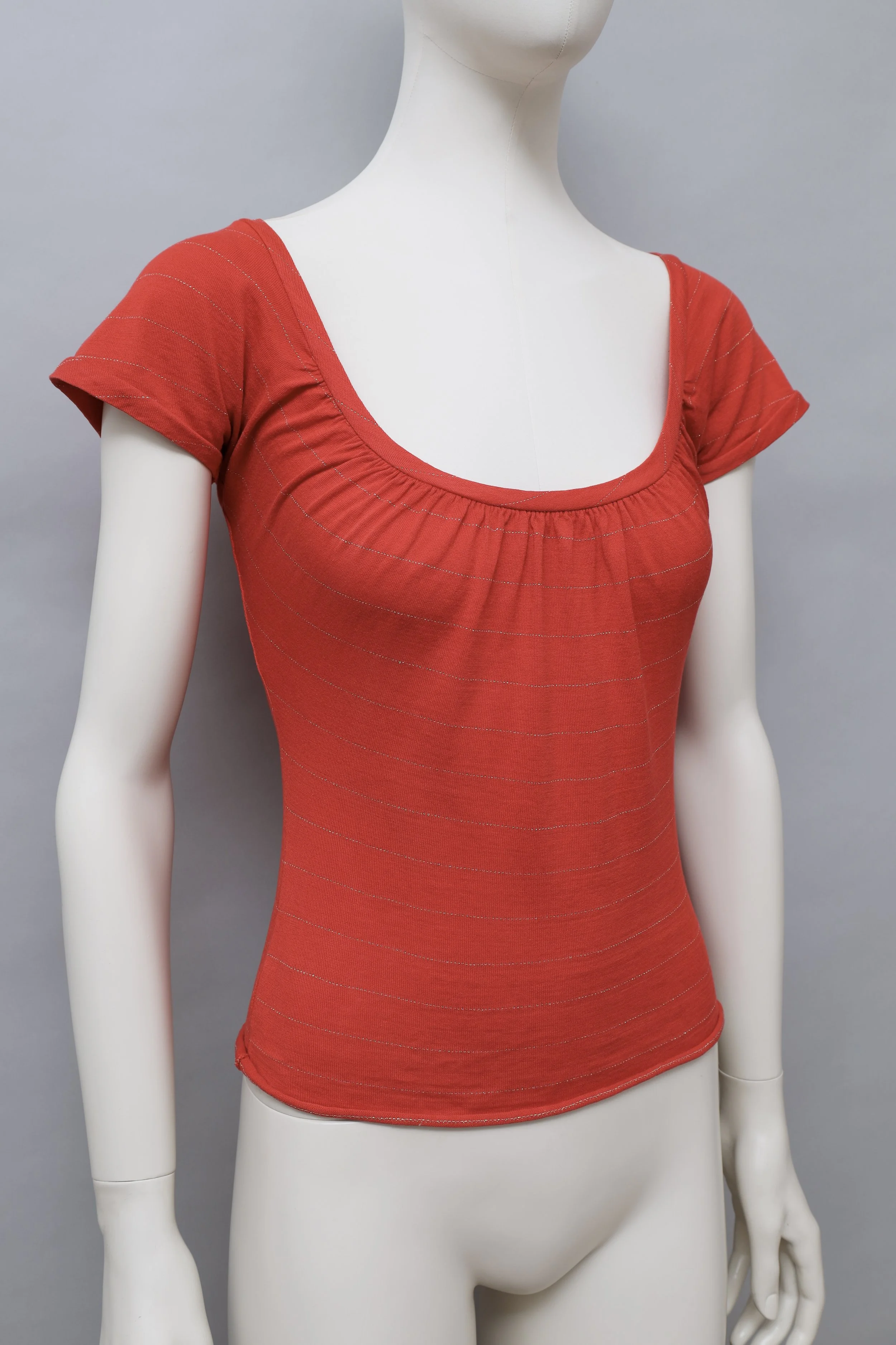 S/S 1976 Chantal Thomass pour Ter et Bantine red lurex stripe top