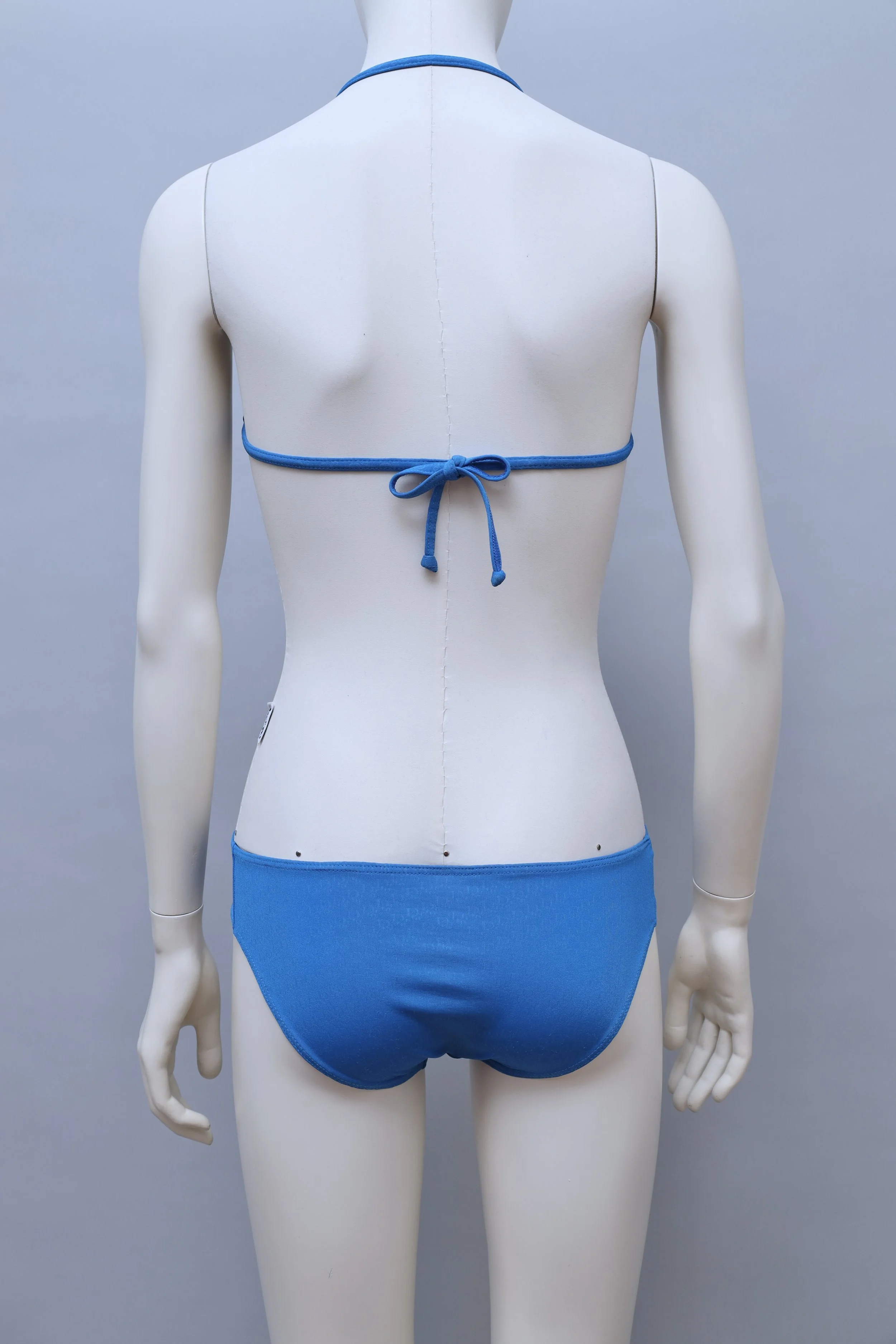 1990s Christian Dior blue monogram cut out swimsuit