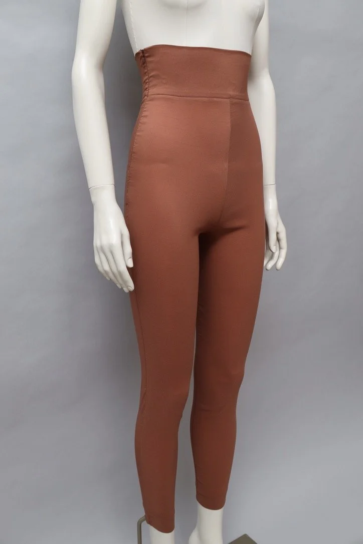 S/S 1996 Romeo Gigli G Gigli copper stretch satin ultra high waisted leggings