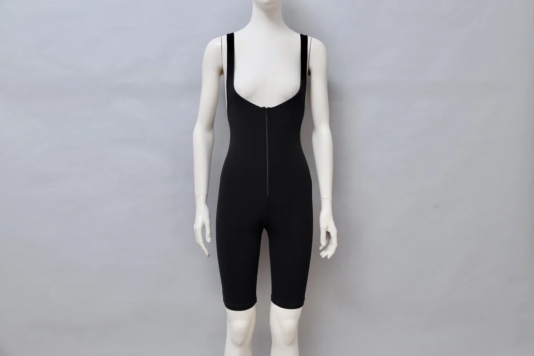 1990s Karl Lagerfeld black zip salopette unitard