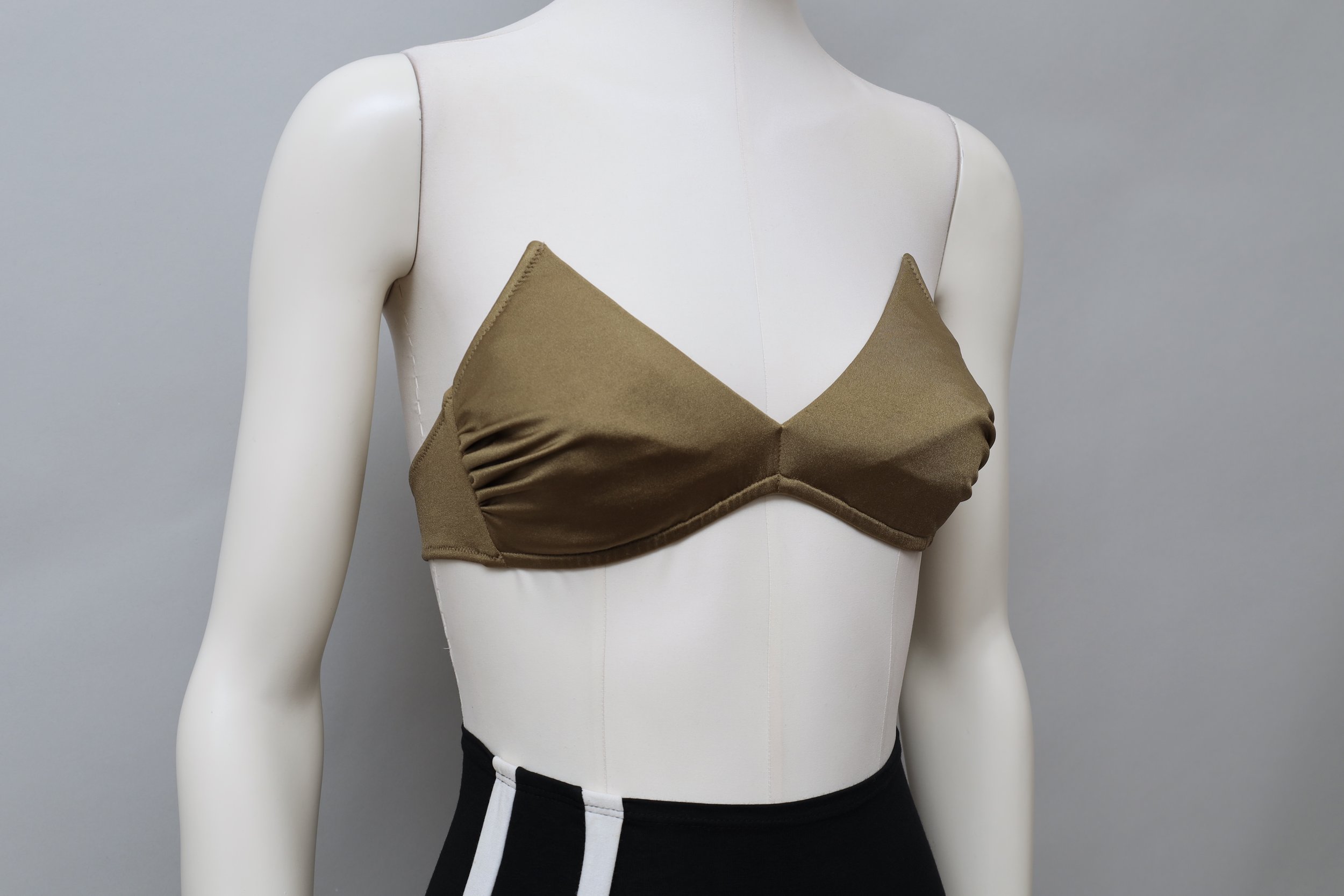 1980s deadstock La Perla bronze sculptural bikini top
