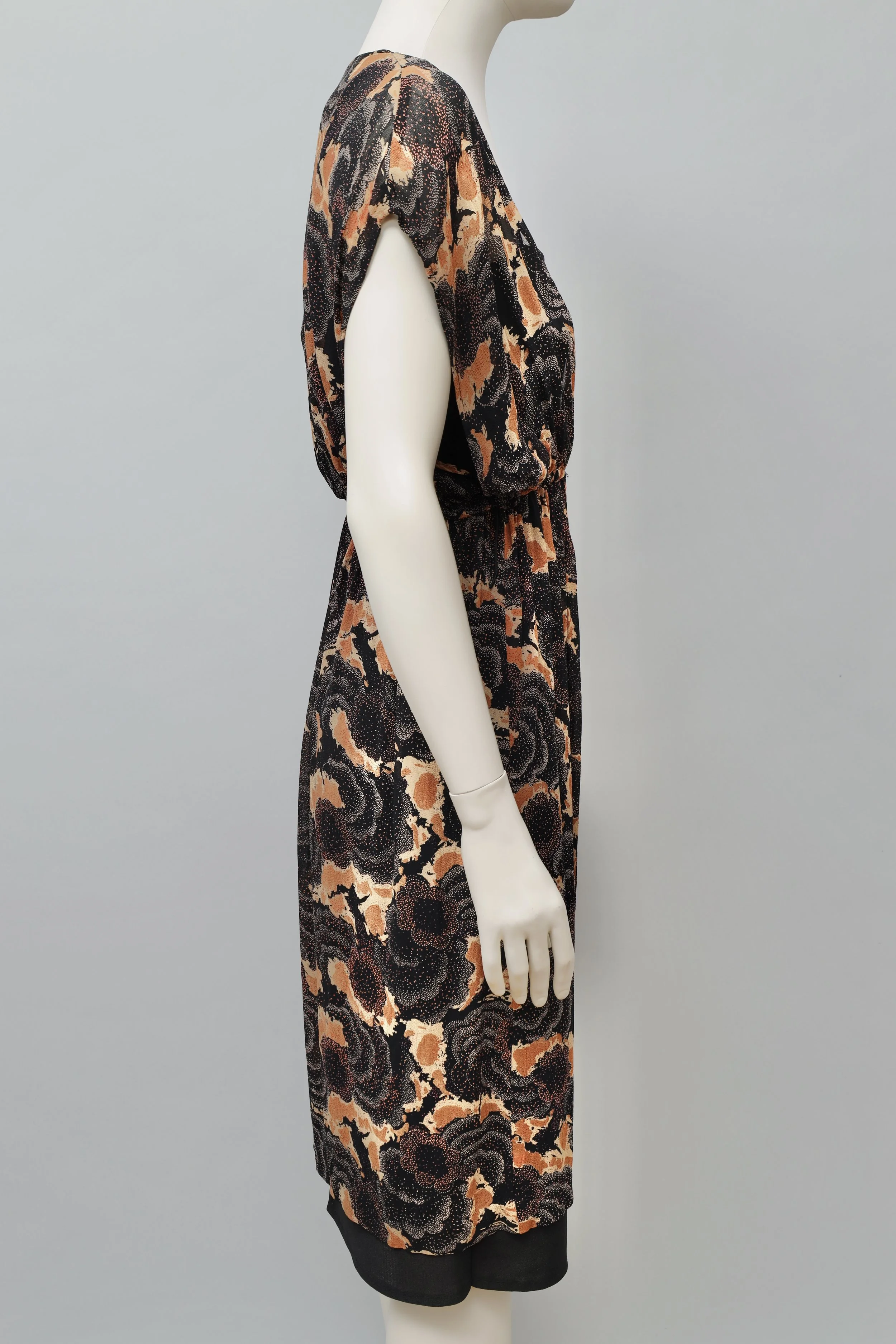 1960s Clobber of London chiffon crêpe art deco tunic dress set