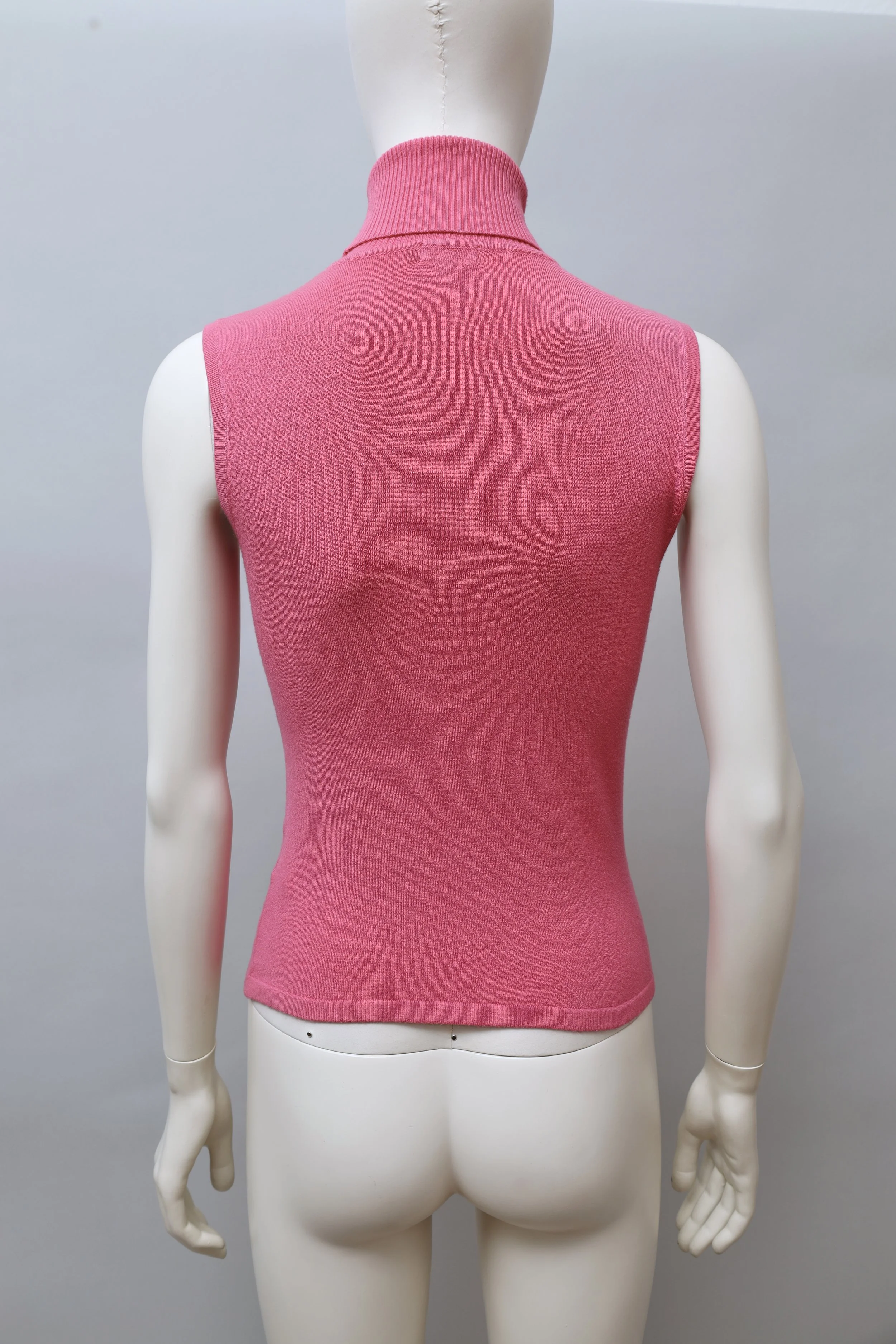2000s I Gabbiani pink silk blend zipper turtleneck top