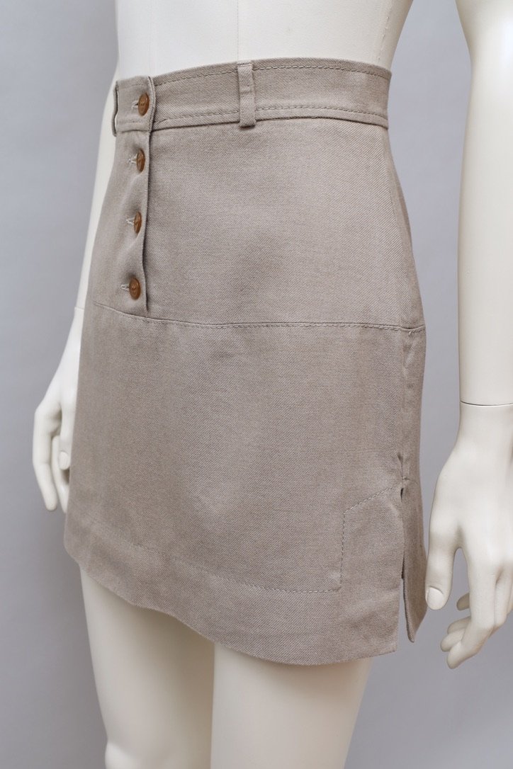 F/W 2002 Vivienne Westwood Red Label taupe wool blend mini skirt