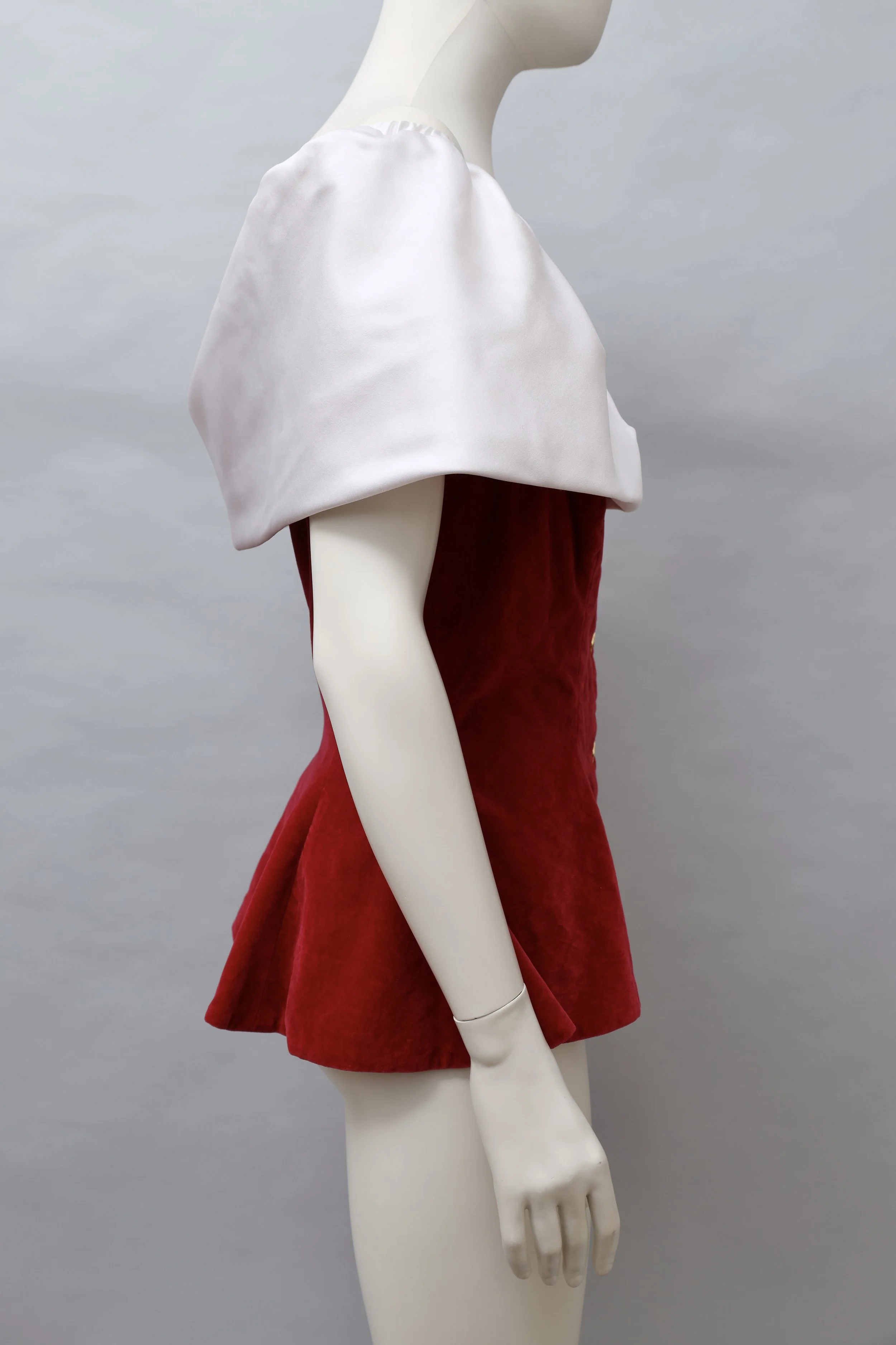 1990s Vivienne Westwood red velvet and white satin vest