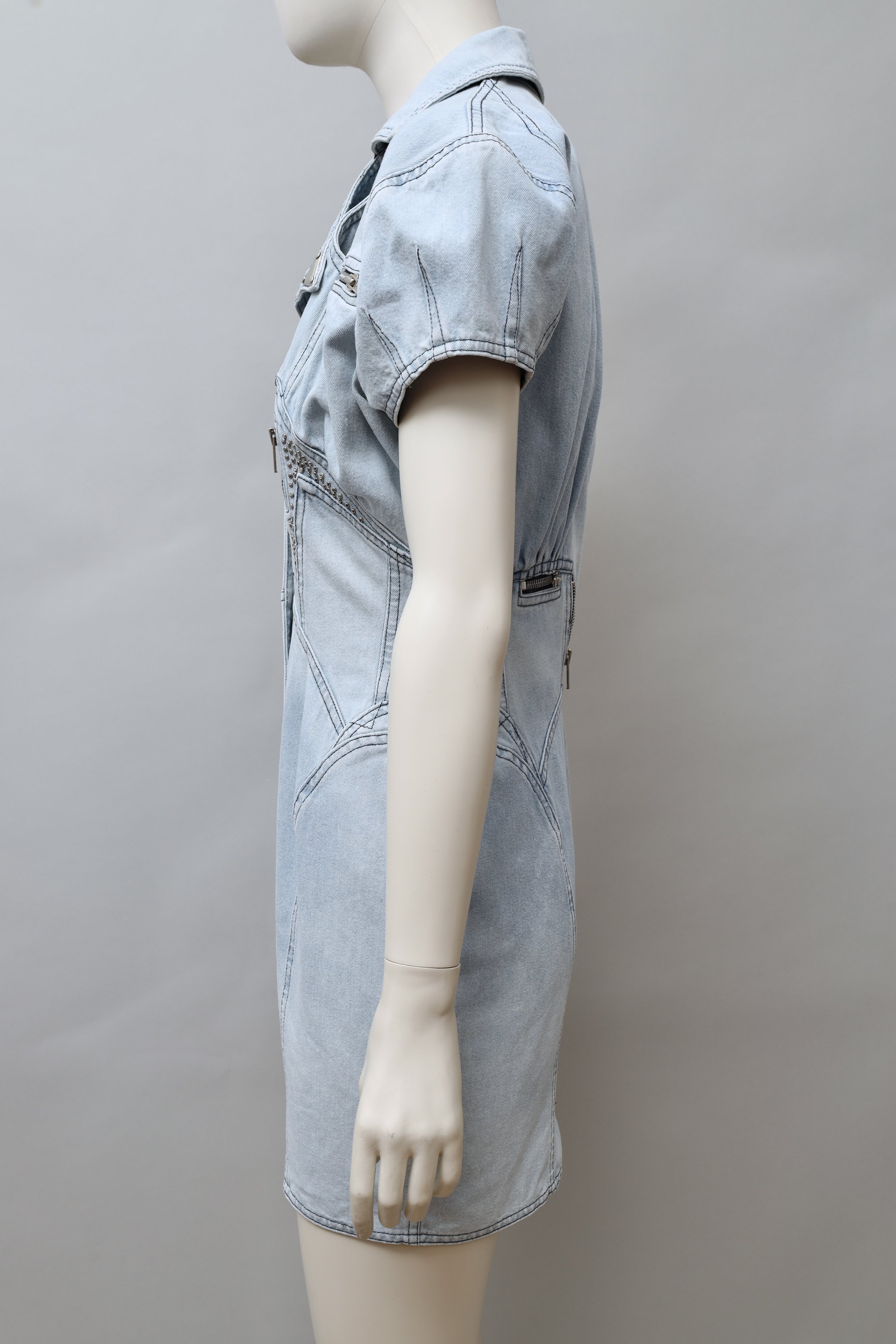 1980s Tramway Paris denim corset seam dress