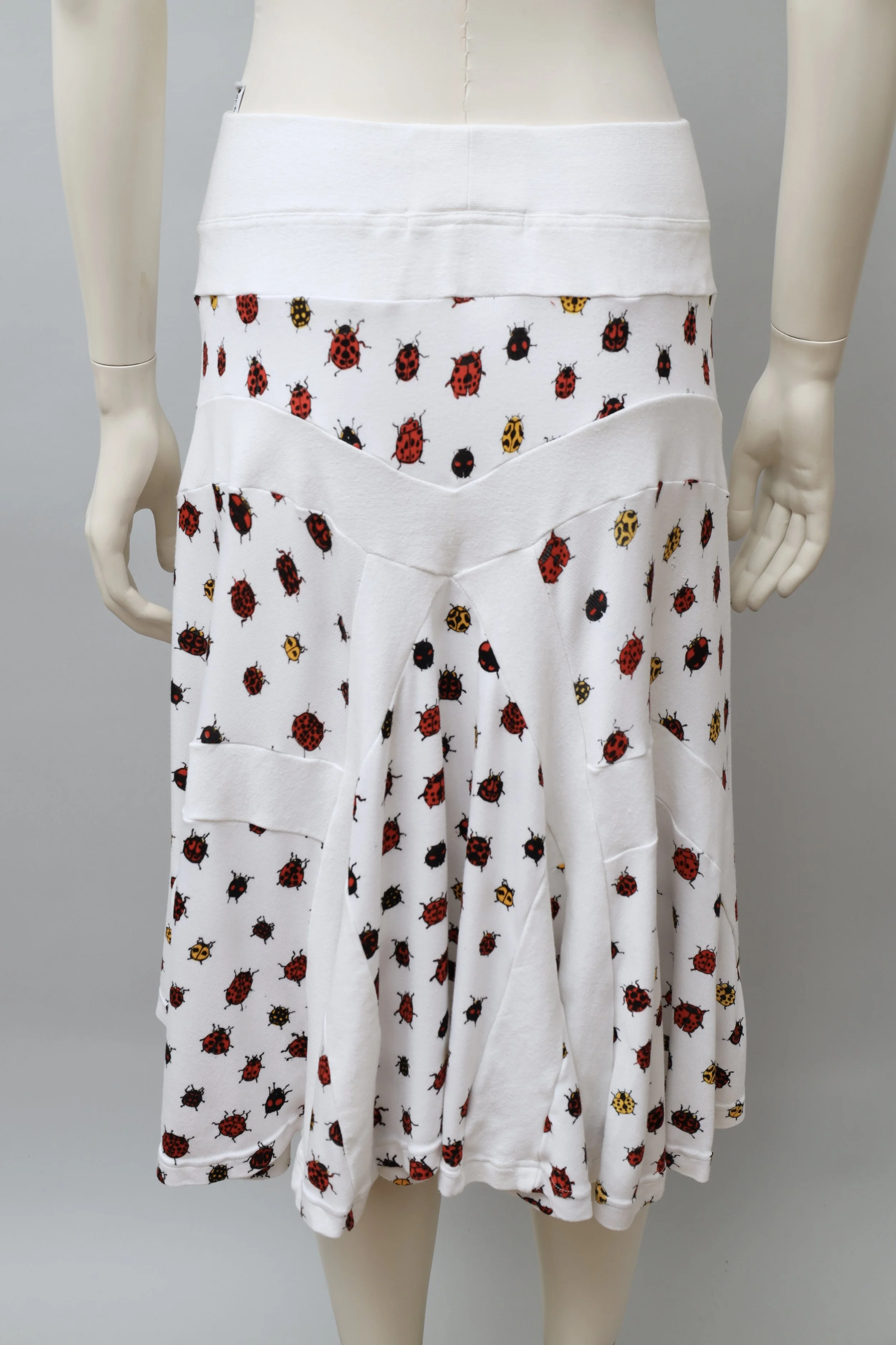 2000s Marjan Pejoski ladybug print patchwork skirt