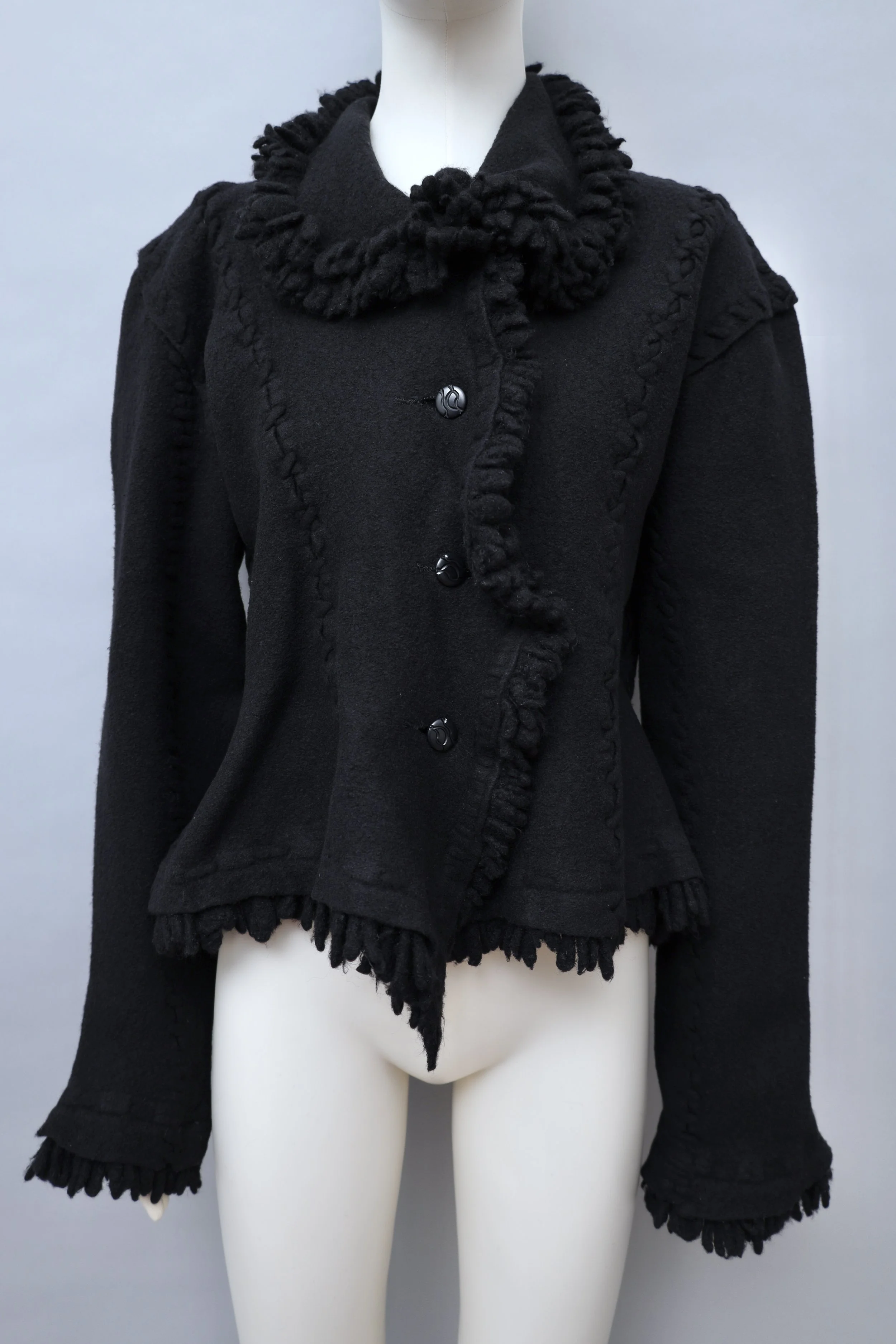 1990s Yoshiki Hishinuma black boiled wool jacket