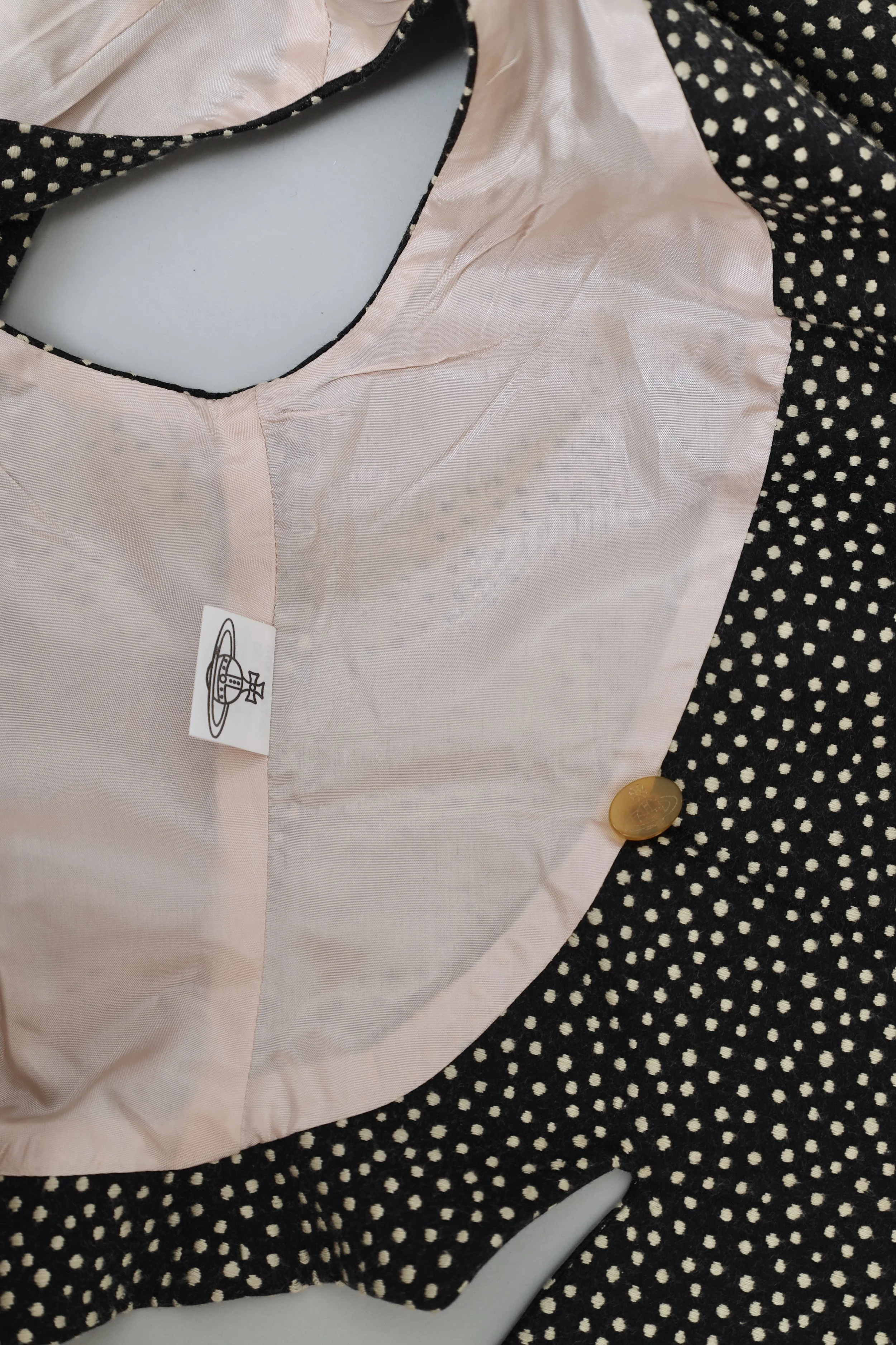 S/S 1994 Vivienne Westwood stingray 'Ingles' waistcoat orb logo tag