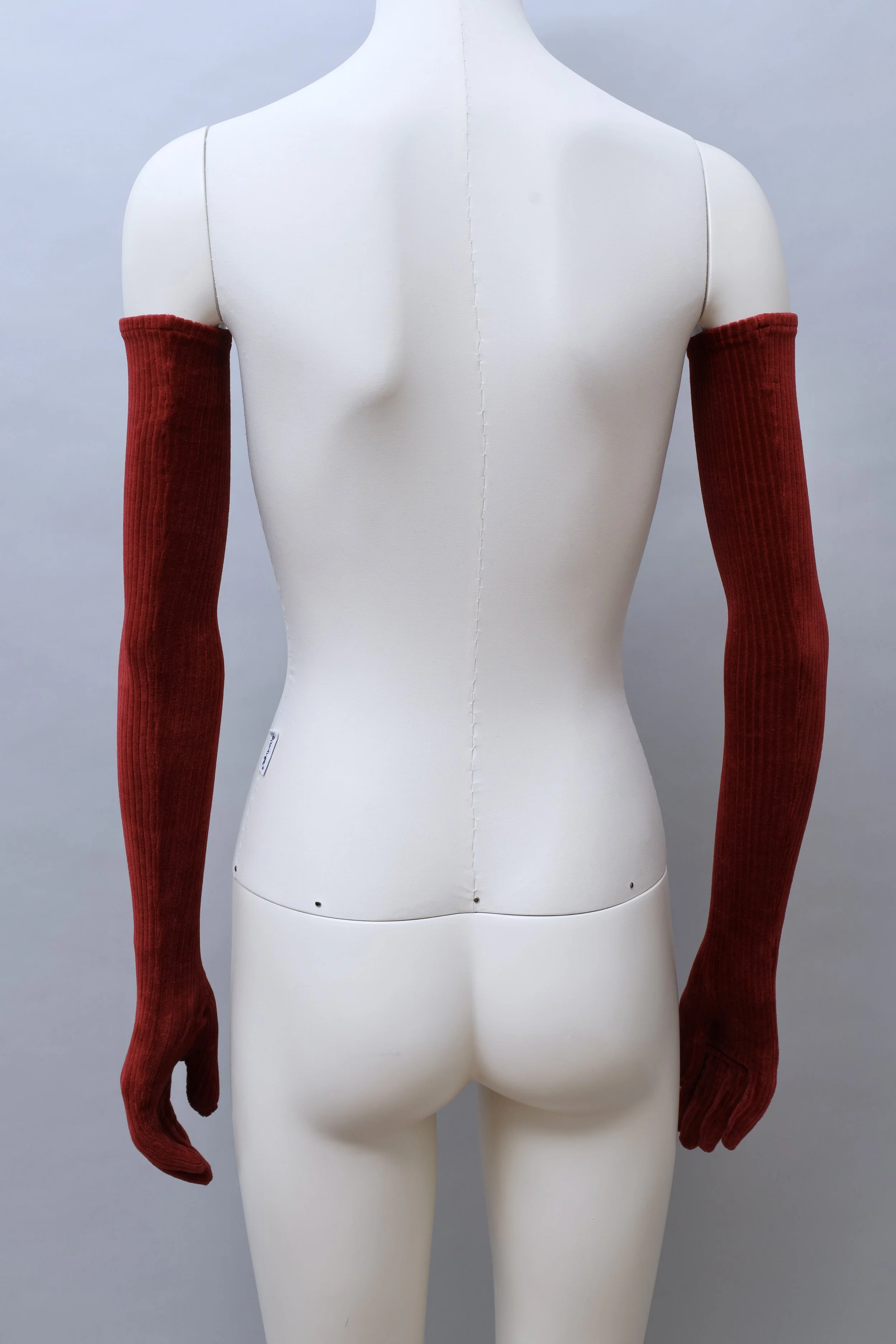1990s G Gigli burgundy velvet corduroy opera gloves