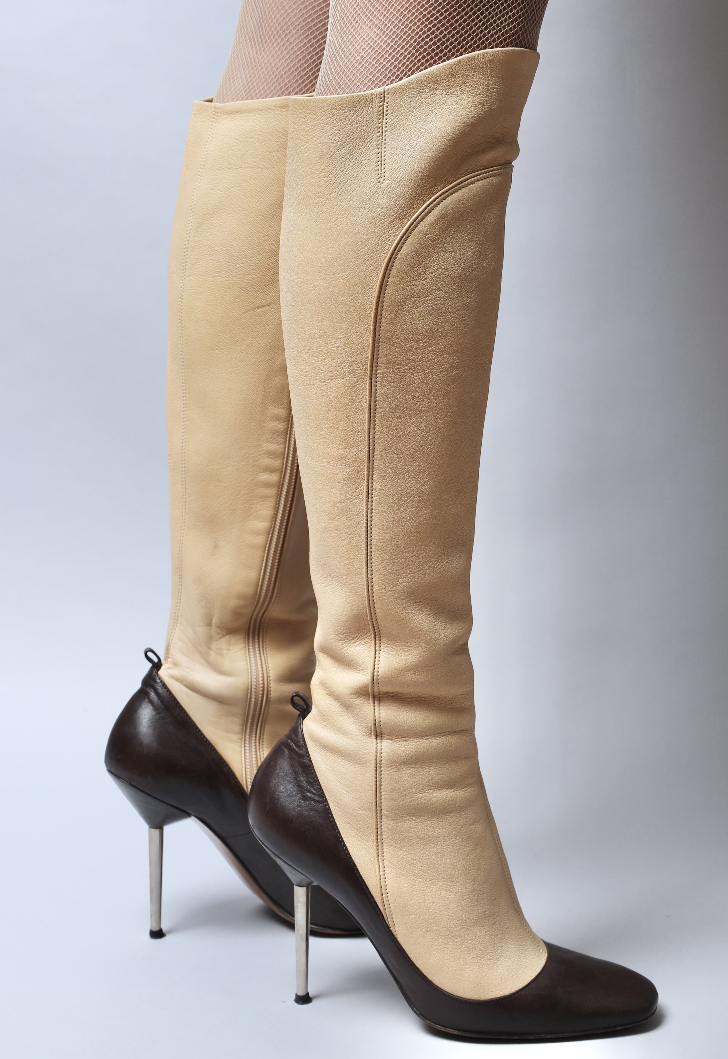 F/W 2006 Lanvin by Alber Elbaz two tone leather boots