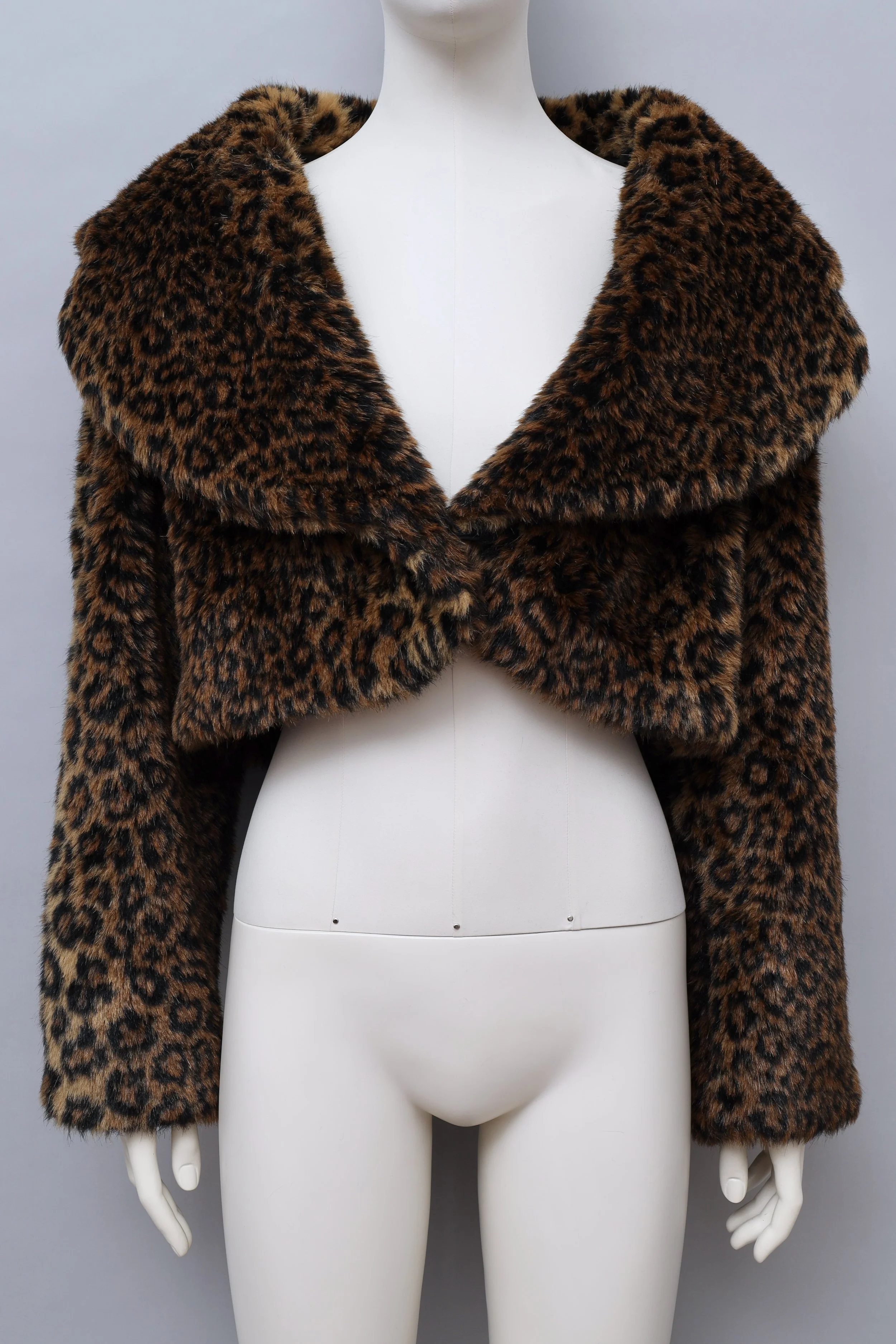 F/W 1989 Chantal Thomass faux fur leopard bolero jacket