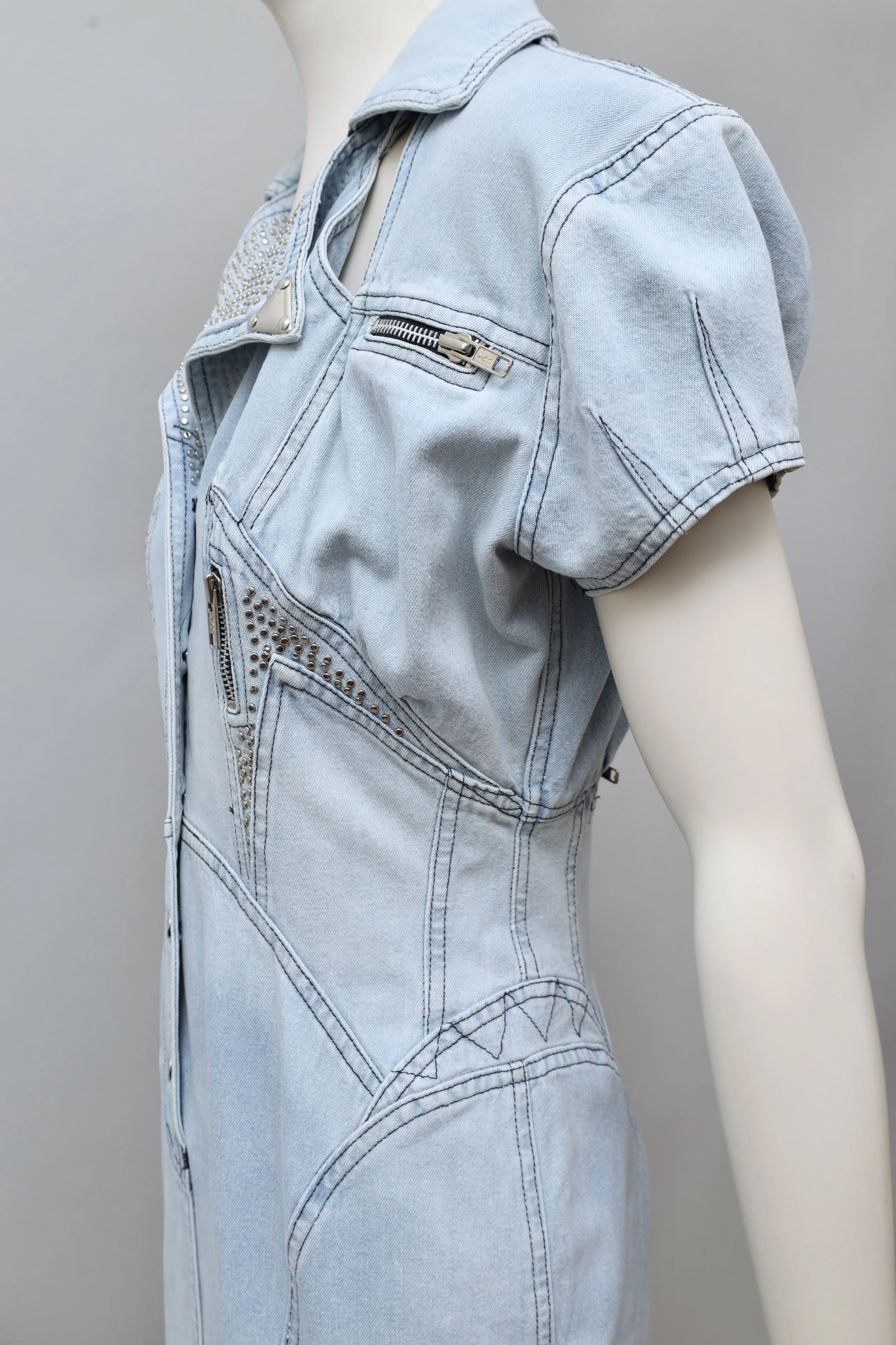 1980s Les Voyous de Tramway denim corset dress