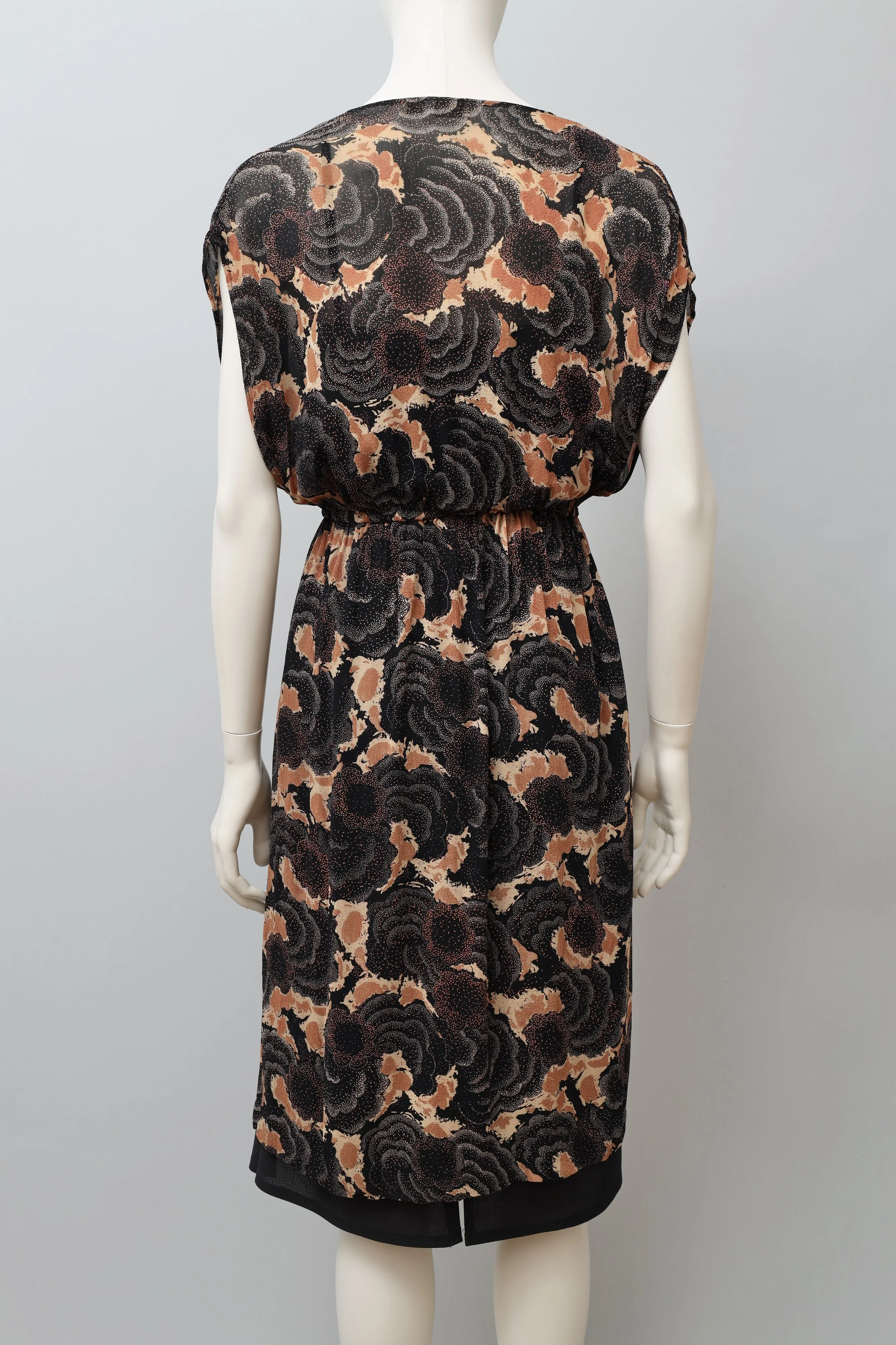 1960s Clobber of London chiffon crêpe art deco tunic dress set
