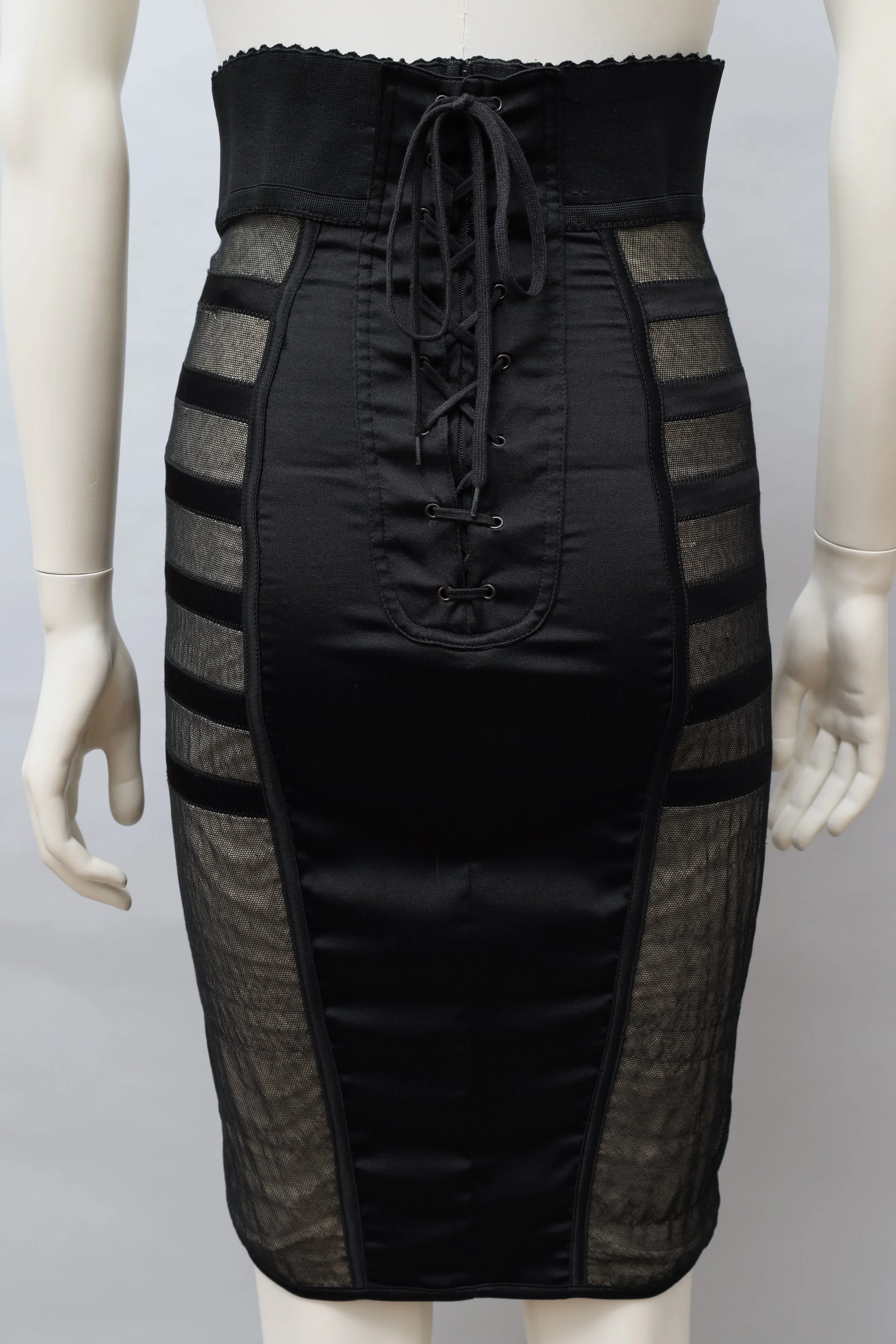 S/S 1988 Jean Paul Gaultier cowboy lace stretch pencil skirt