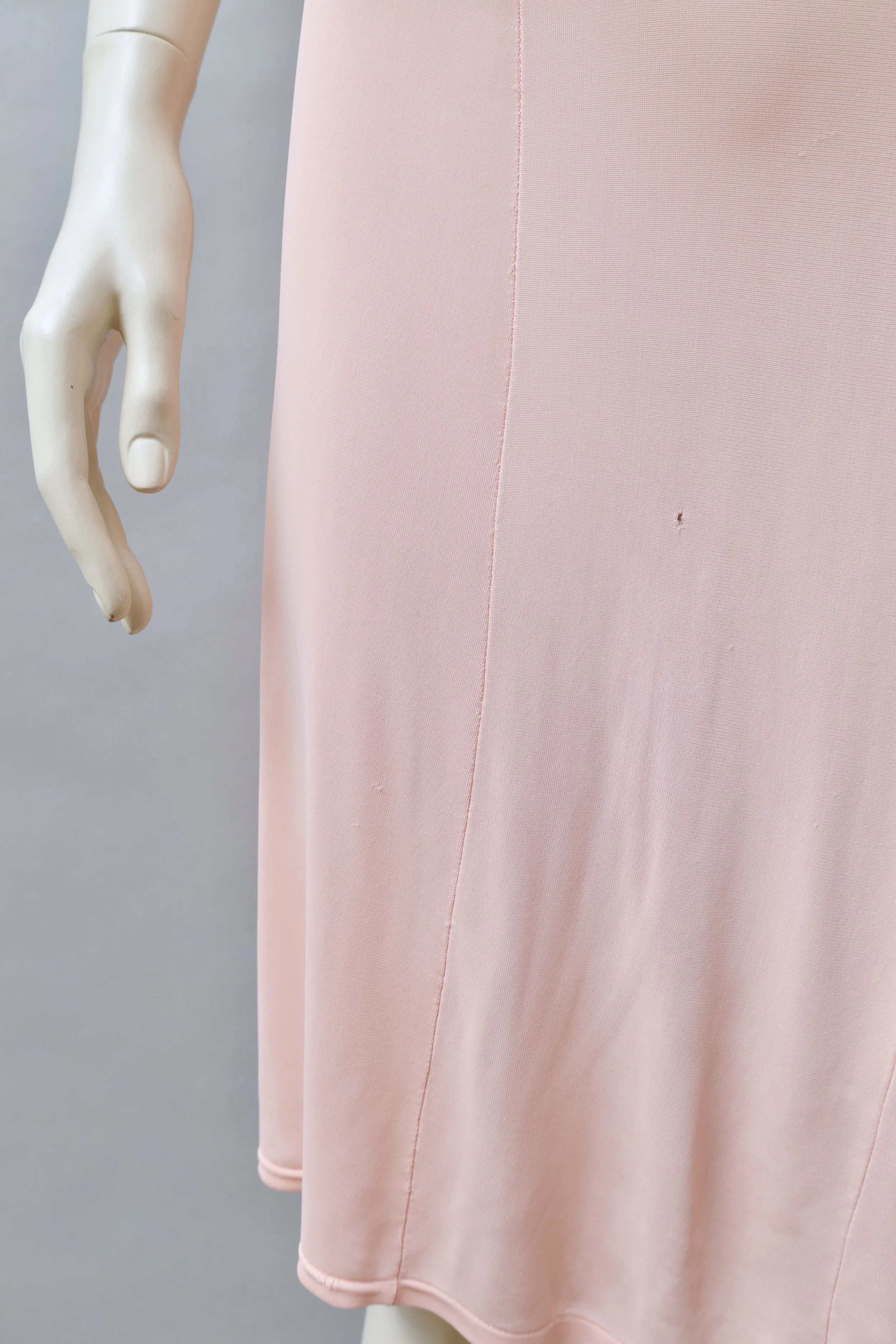 peach floral appliqué rayon detail