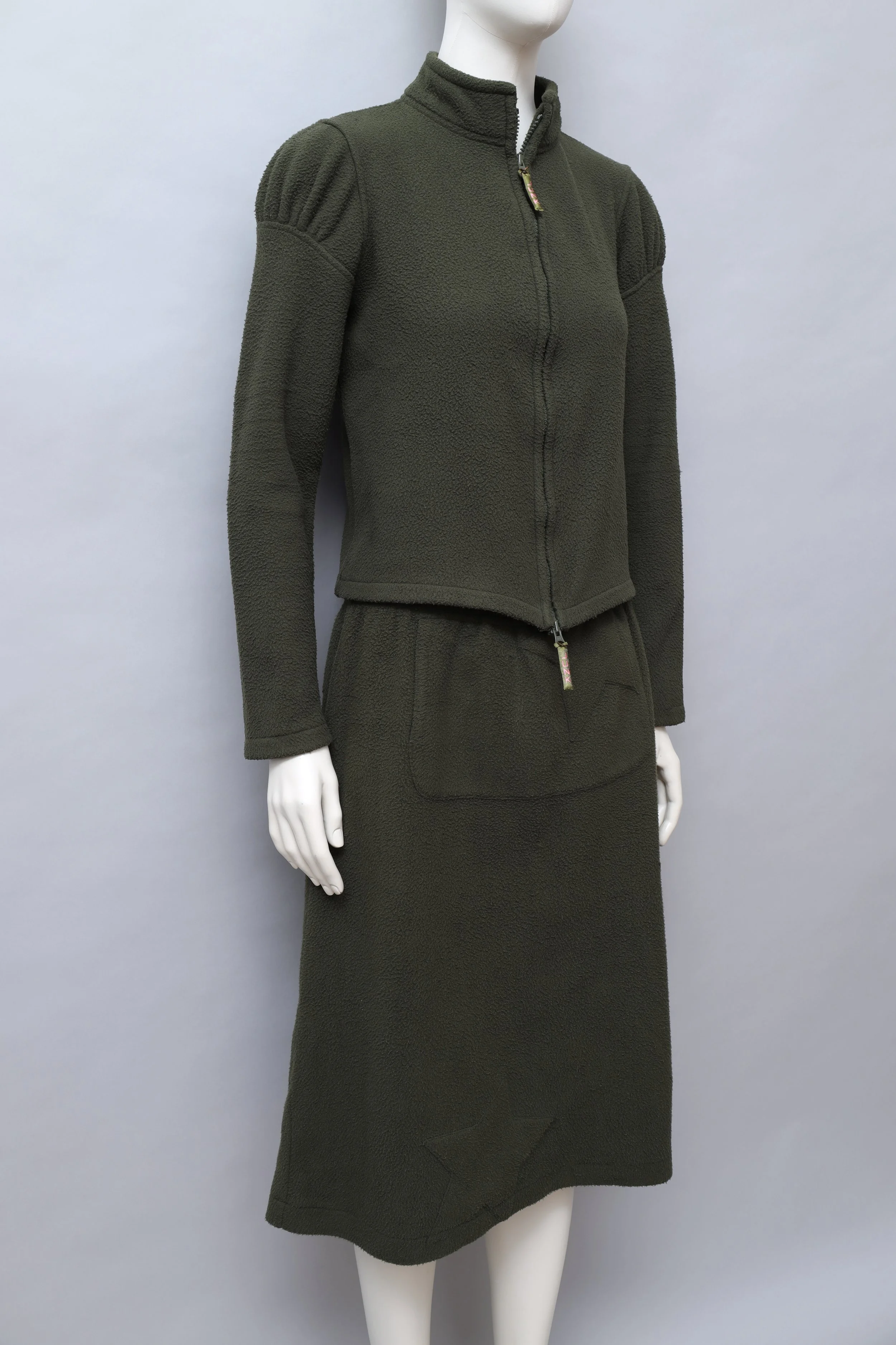 late 1990s / early 2000s JUNK by Junko Shimada khaki green star fleece ensemble