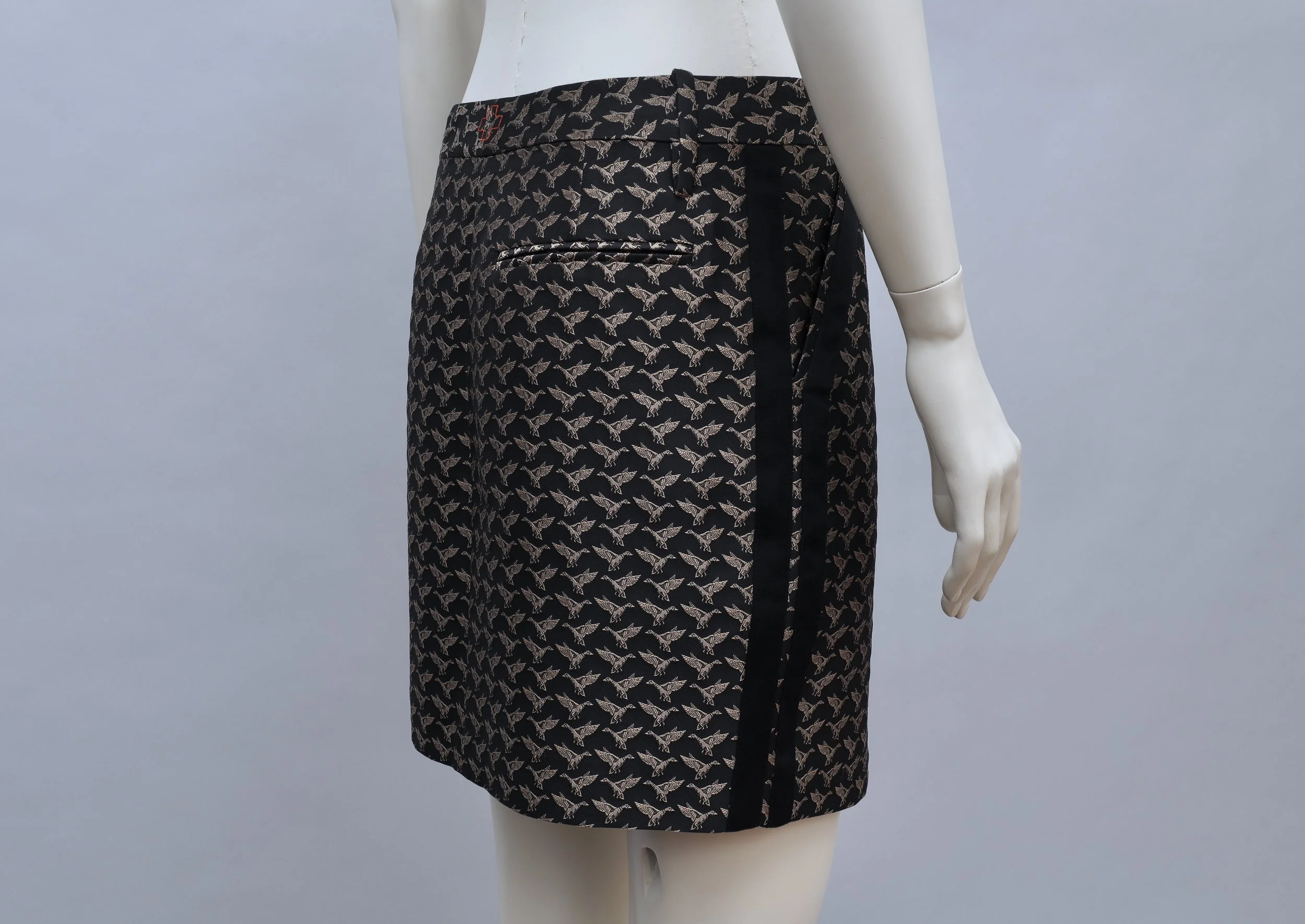 F/W 2016 A.F. Vandevorst striped duck brocade mini skirt