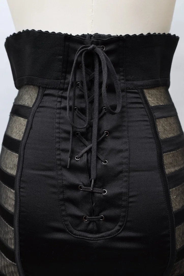 S/S 1988 Jean Paul Gaultier cowboy lace stretch pencil skirt