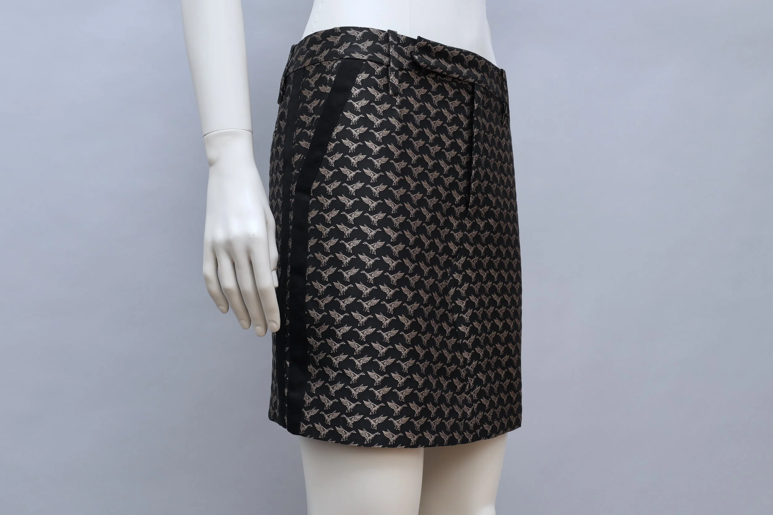 F/W 2016 A.F. Vandevorst striped duck brocade mini skirt