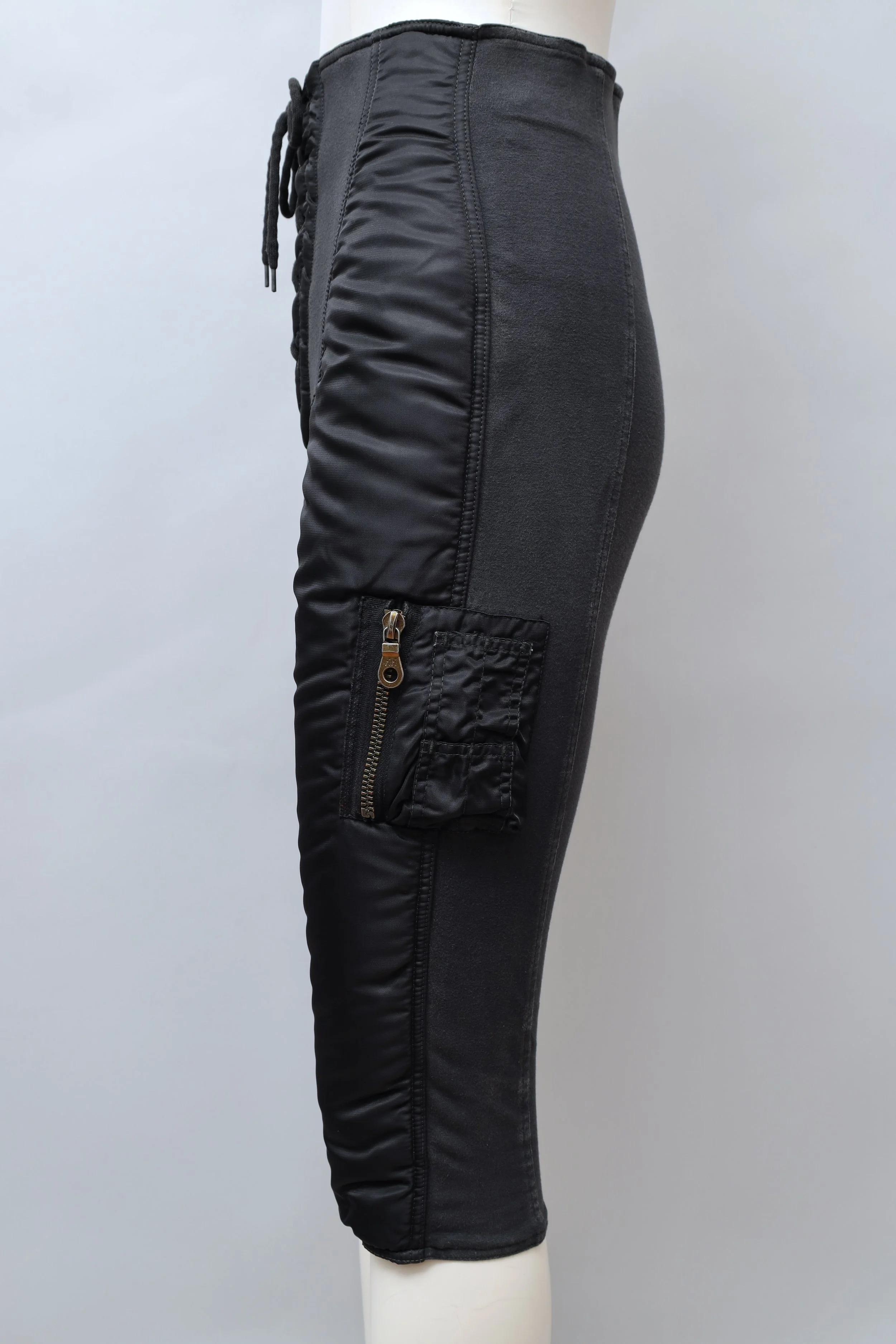 F/W 1988 Junior Gaultier black MA-1 bomber lace-up pants