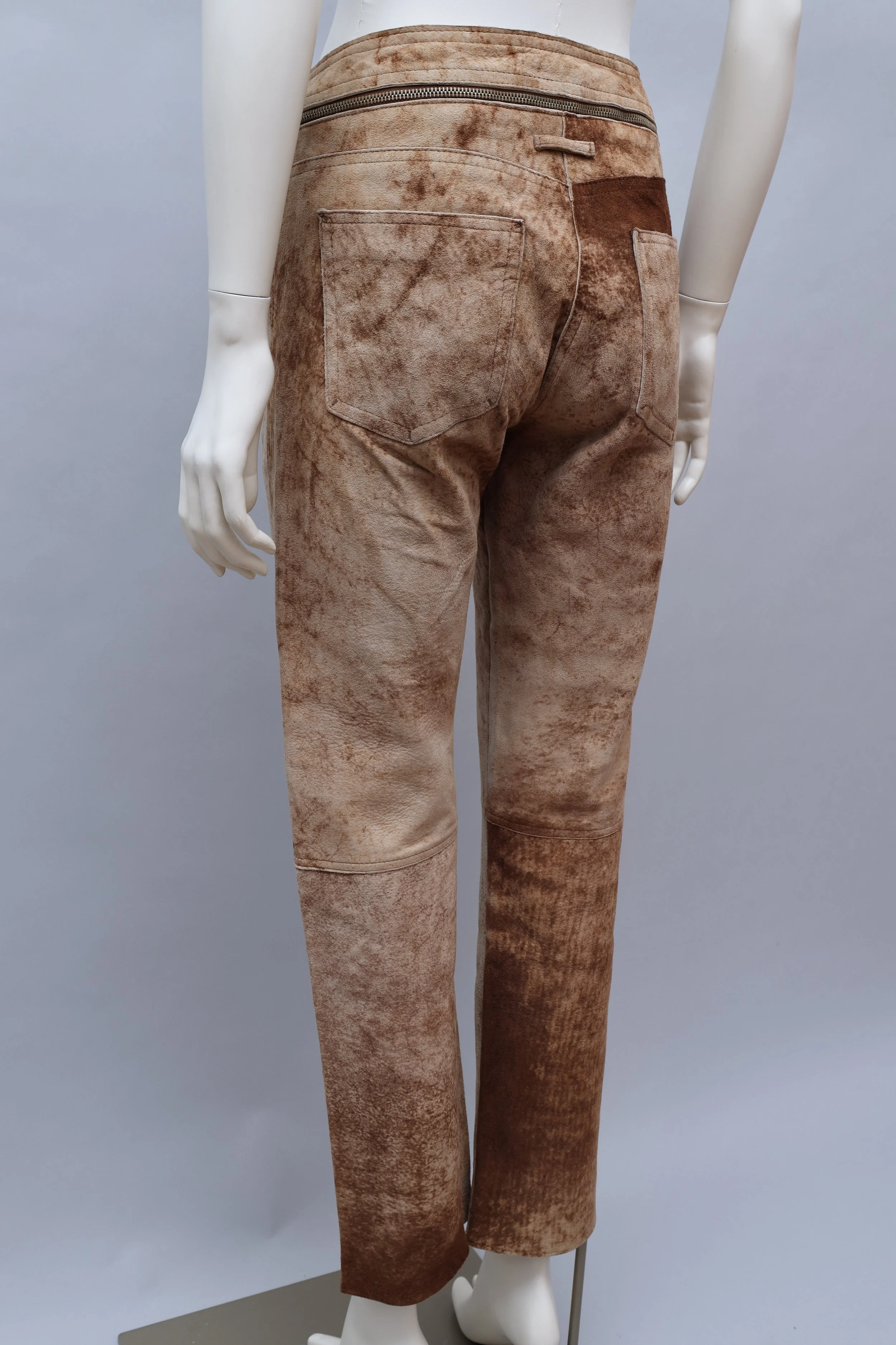 S/S 2000 Jean Paul Gaultier washed brown rough out leather pants