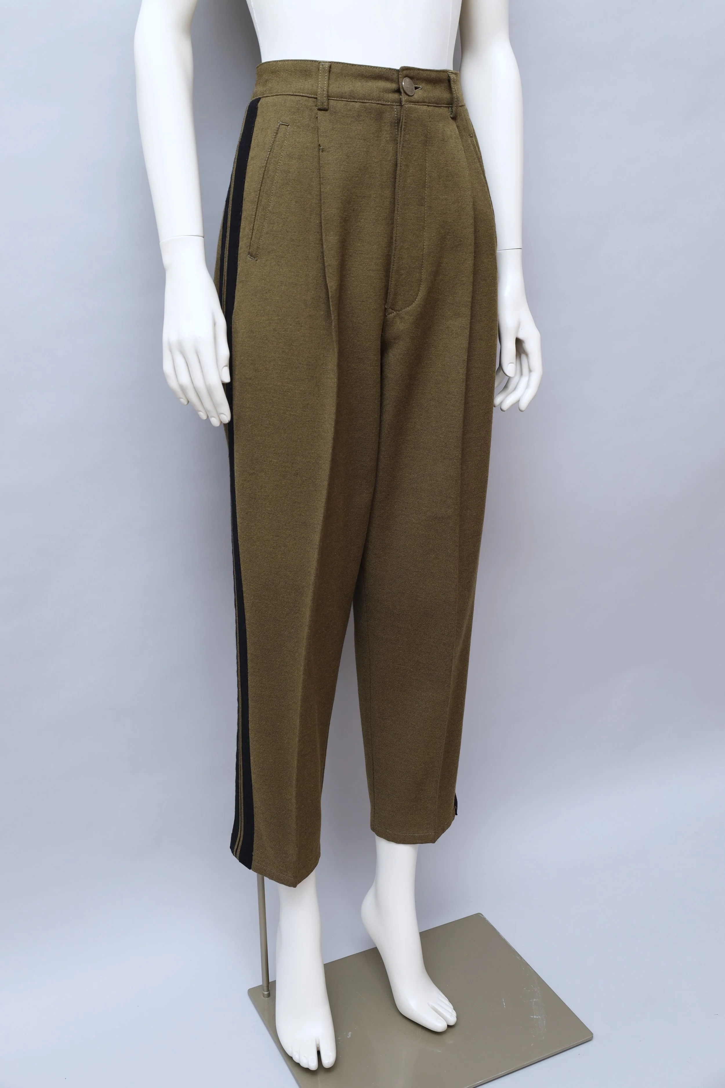 F/W 1989 Junior Gaultier side stripe felted wool pants