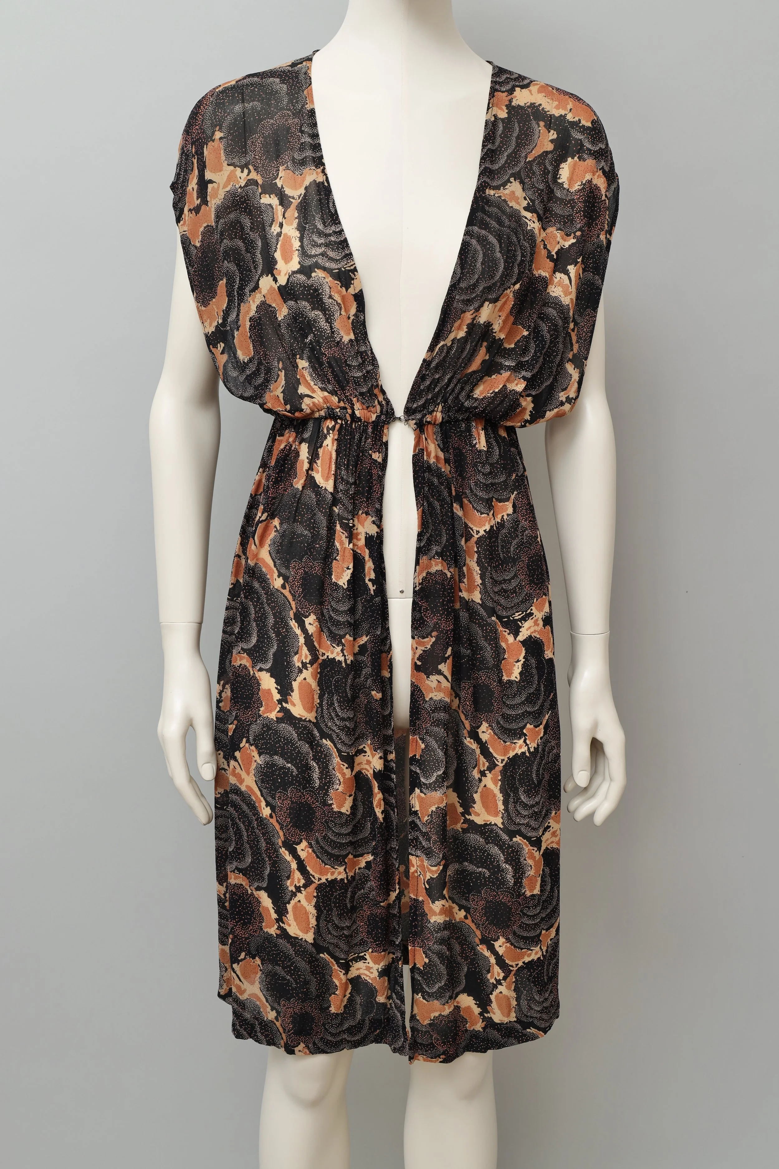 1960s Clobber of London chiffon crêpe art deco tunic