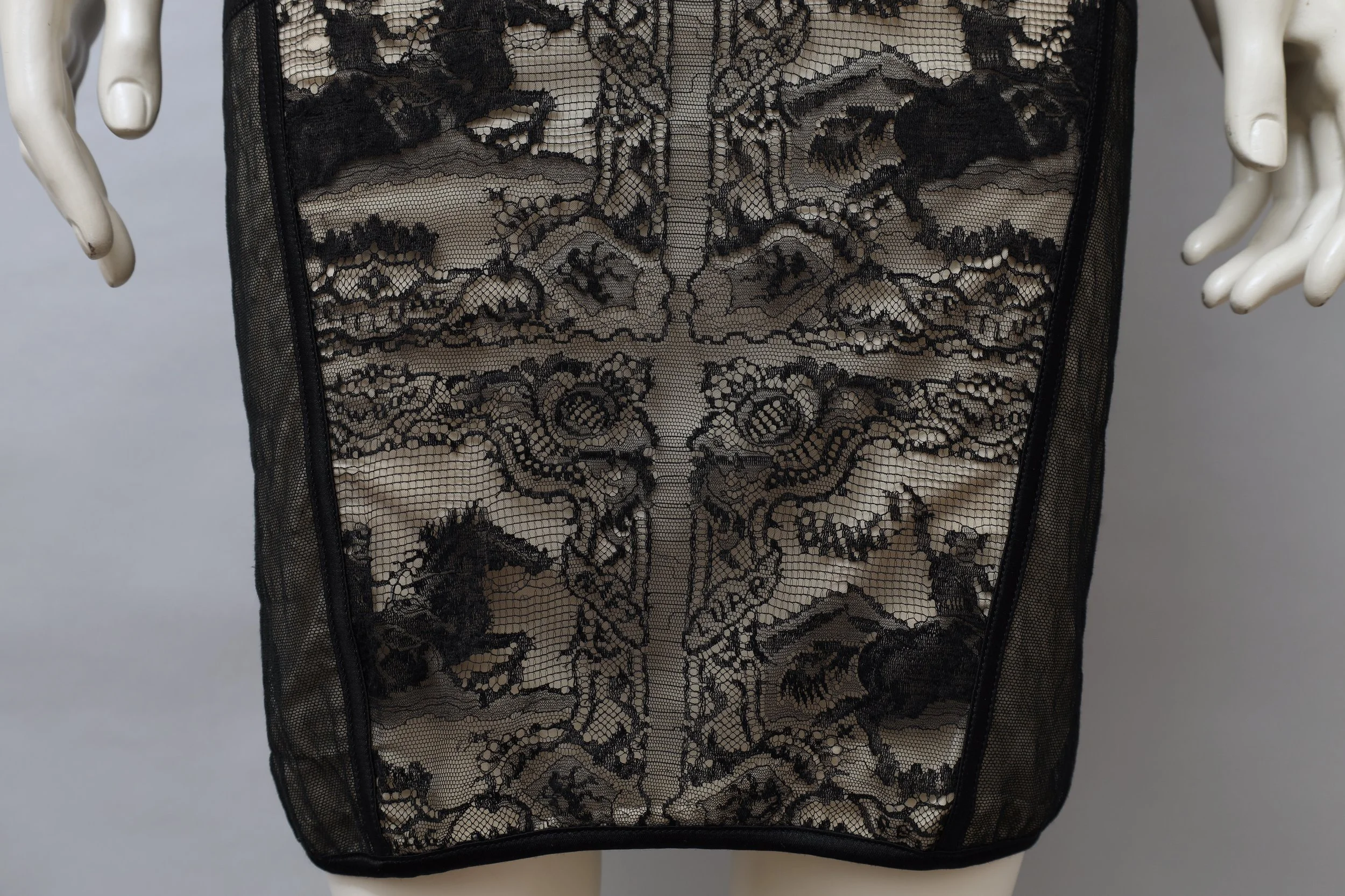 S/S 1988 Jean Paul Gaultier cowboy lace stretch pencil skirt