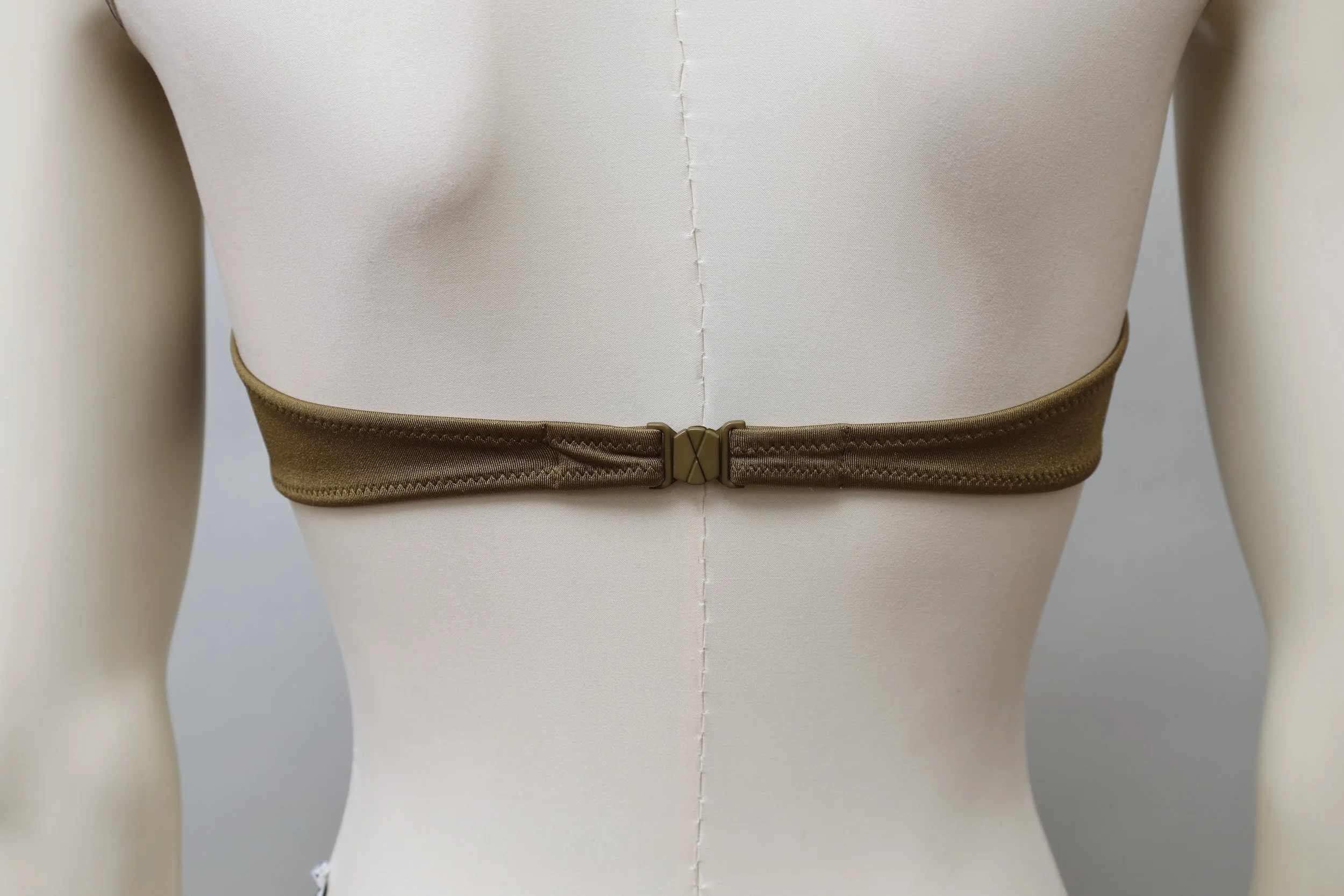 1980s deadstock La Perla bronze sculptural bikini top clasp