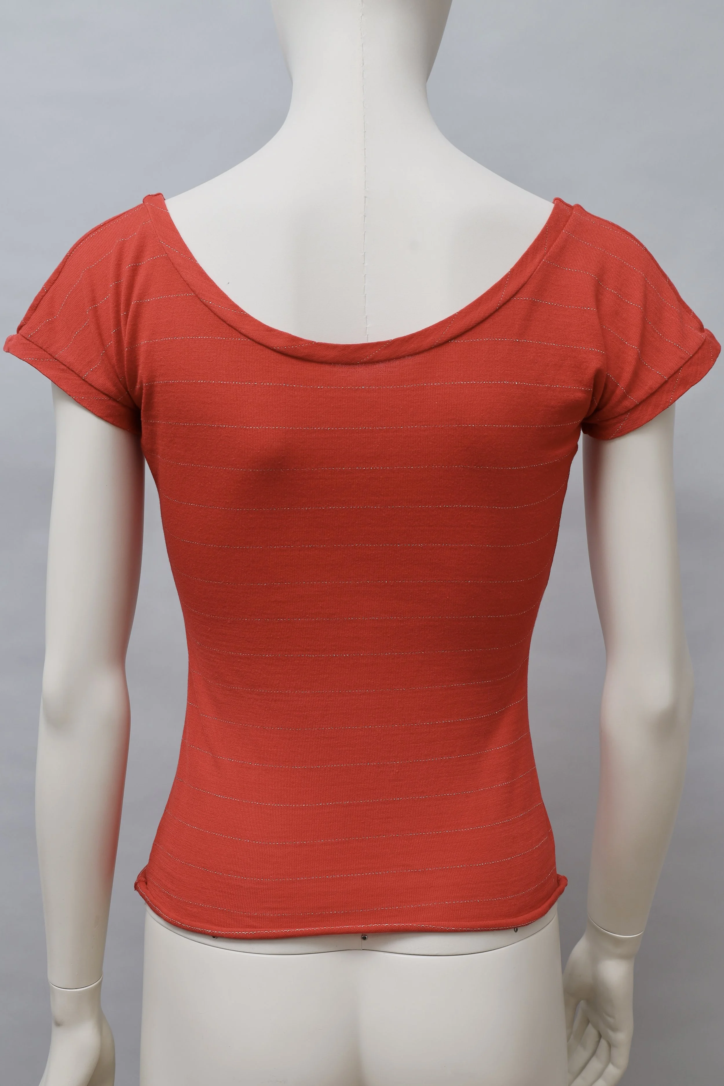 S/S 1976 Chantal Thomass pour Ter et Bantine red lurex stripe top