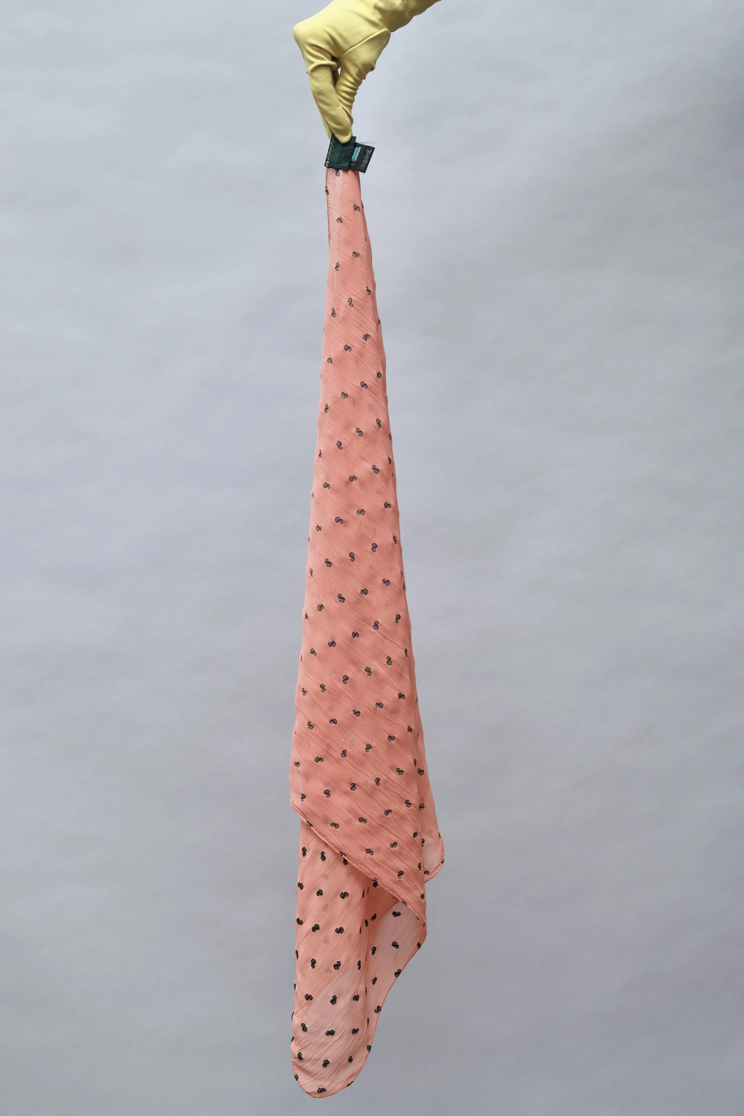 S/S 1989 Junior Gaultier dollar sign sheer salmon scarf