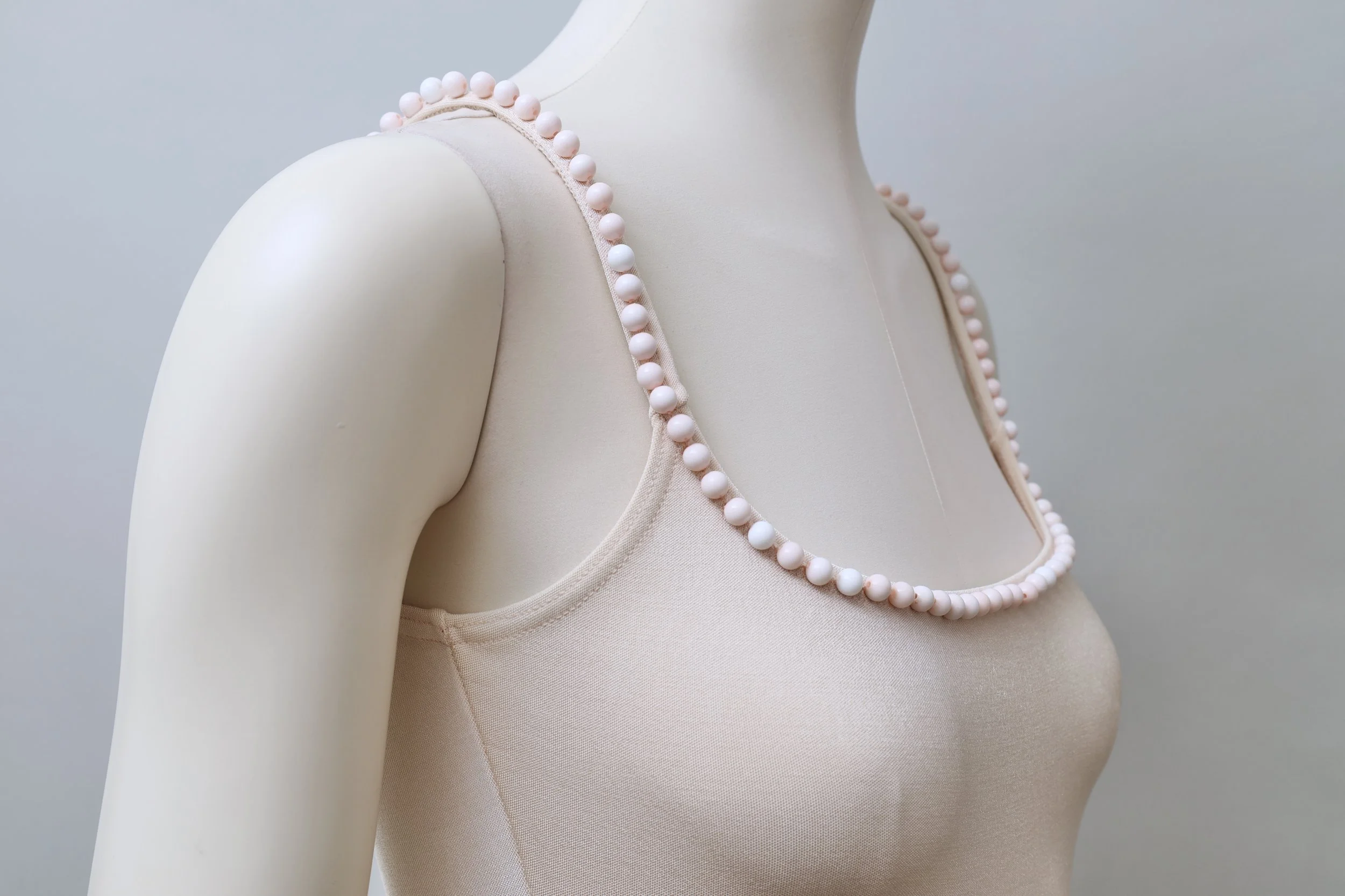 1990s Liza Bruce pearl neckline