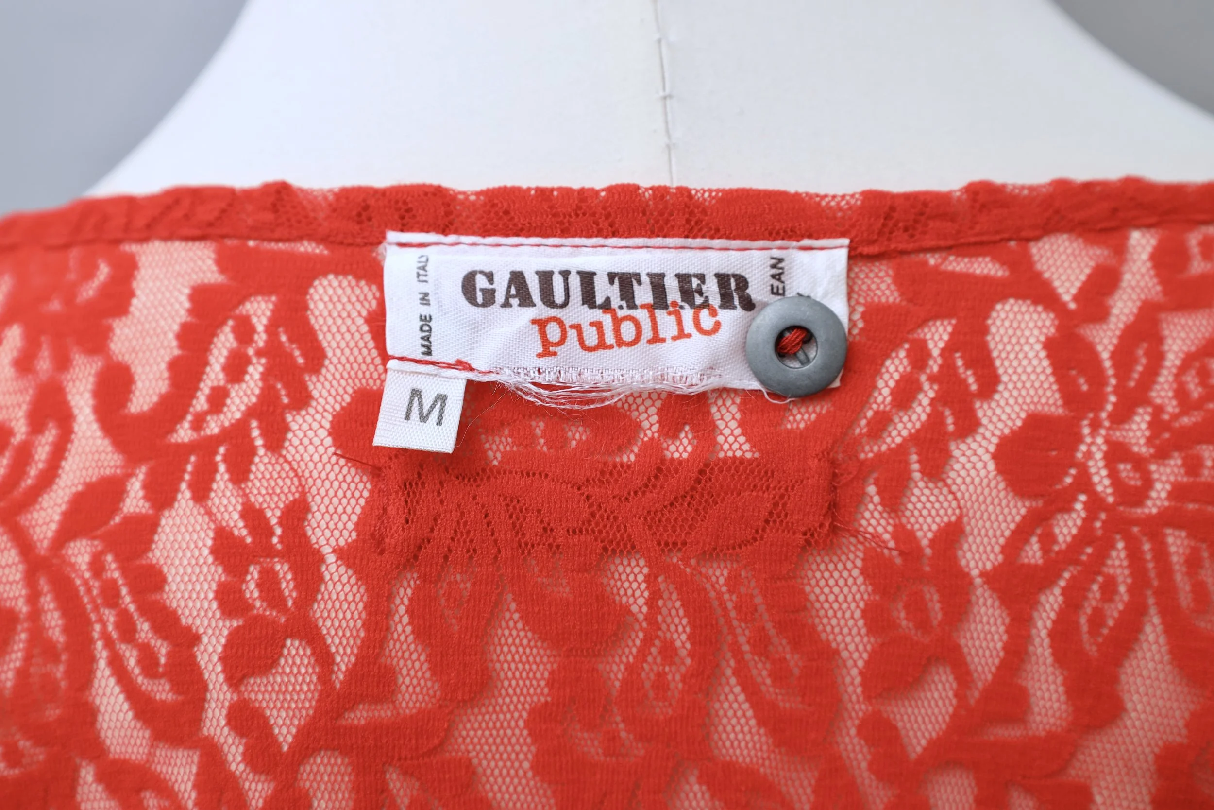 S/S 1985 Jean Paul Gaultier Public label tag