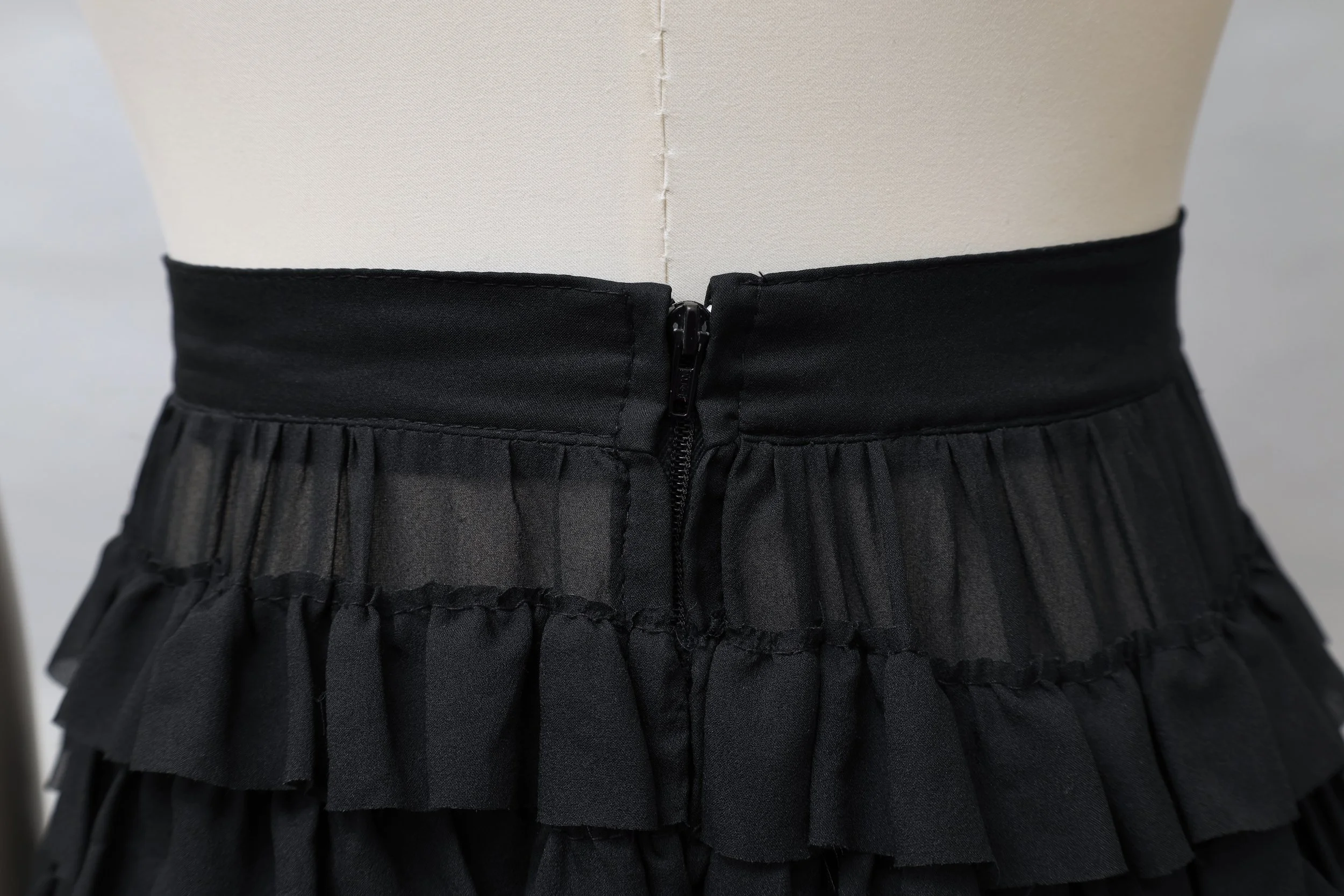 chiffon tiered cancan skirt detail