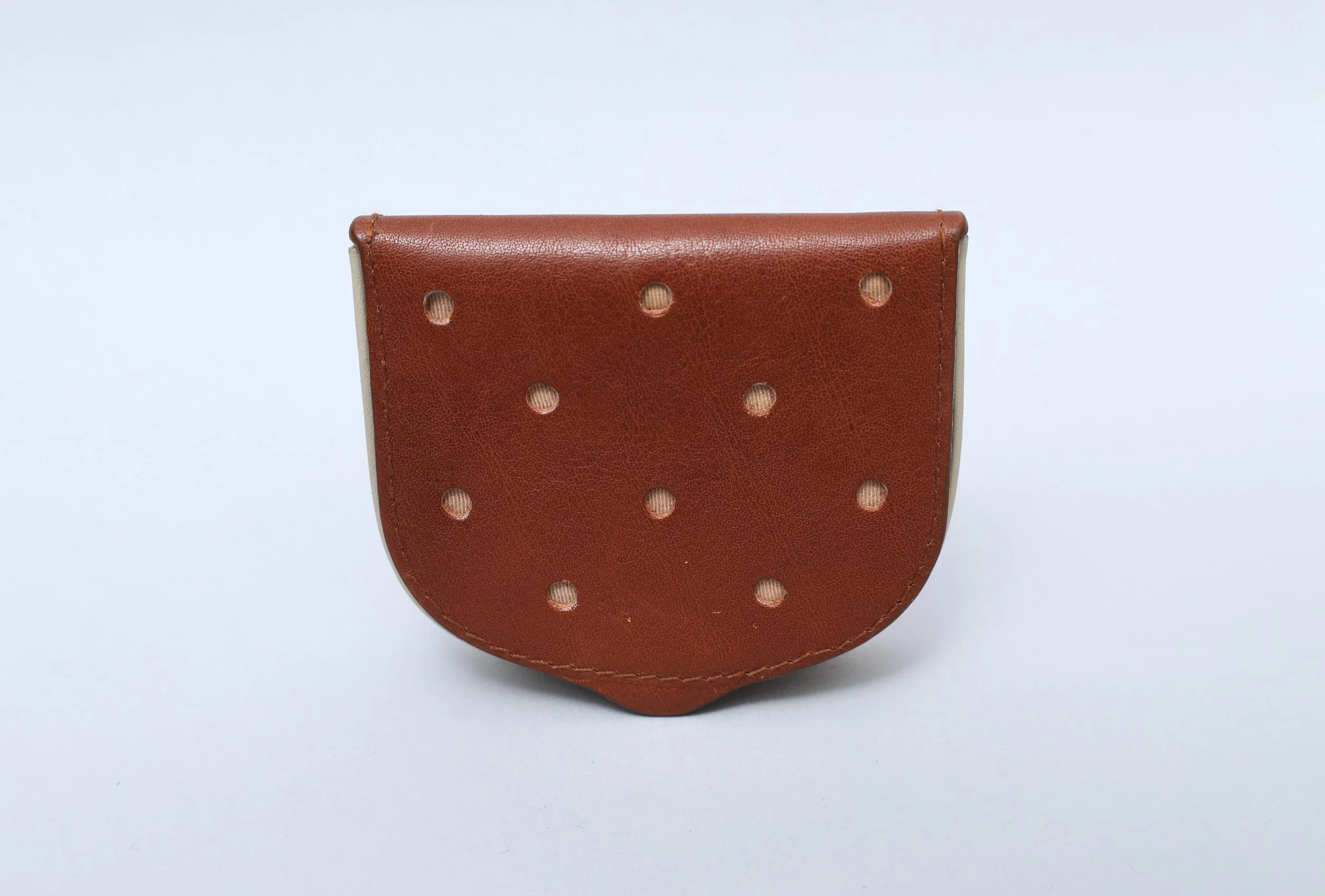 1990s Jean Paul Gaultier camel leather horseshoe coin purse