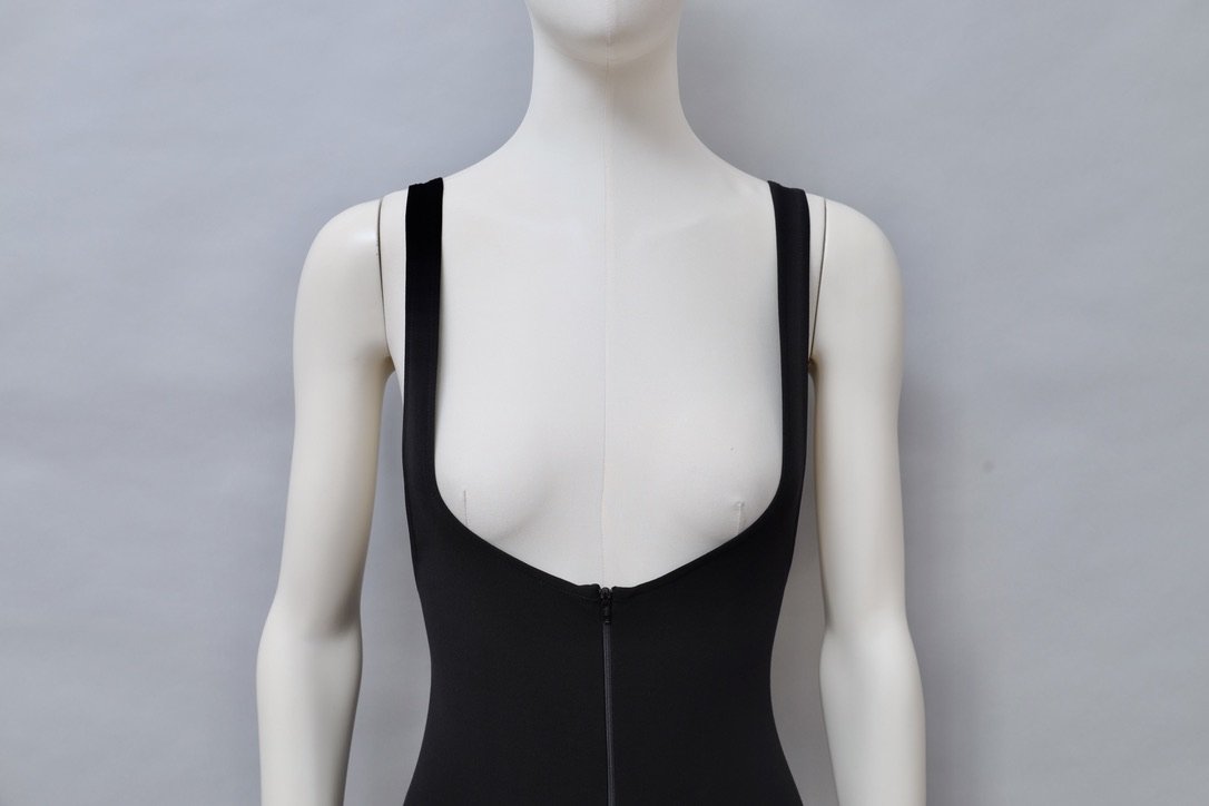 1990s Karl Lagerfeld black zip salopette unitard