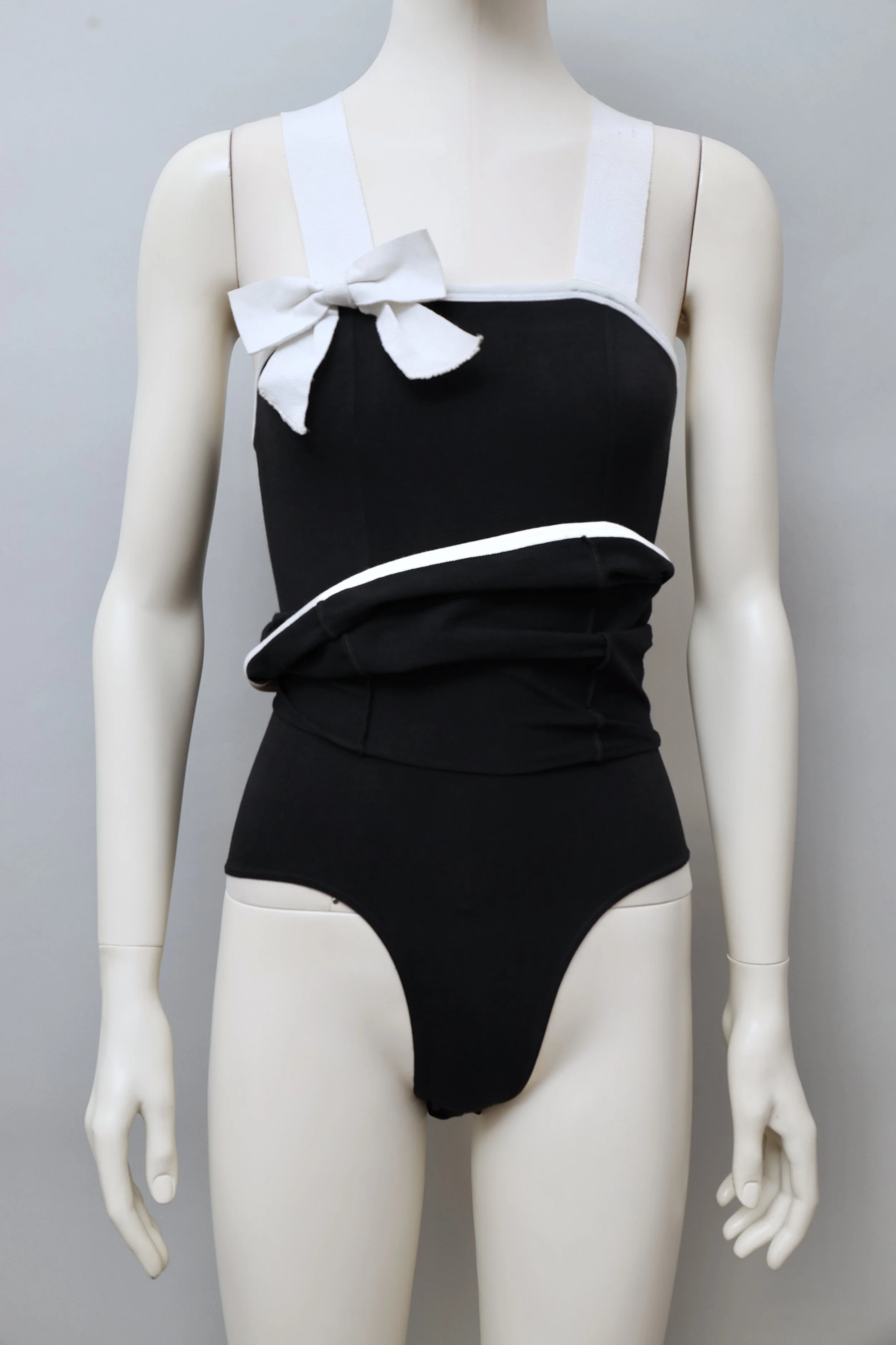 late 1980s / early 1990s Martine Sitbon La Nuit bow bodysuit layer