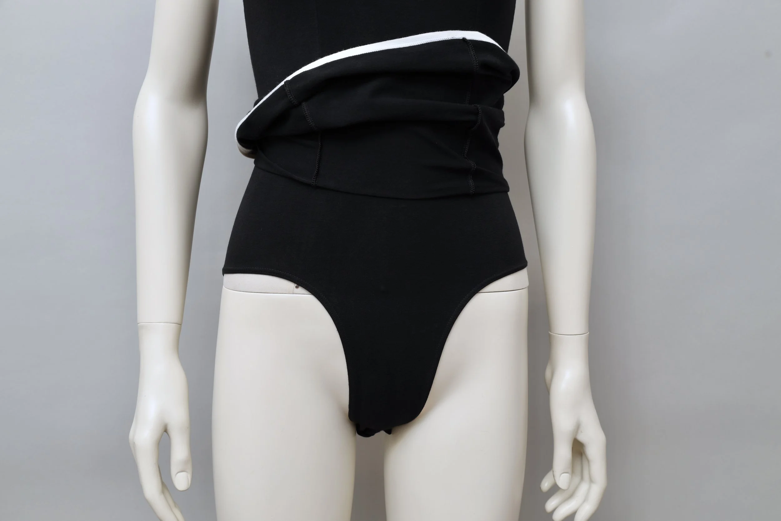 late 1980s / early 1990s Martine Sitbon La Nuit bow bodysuit leg