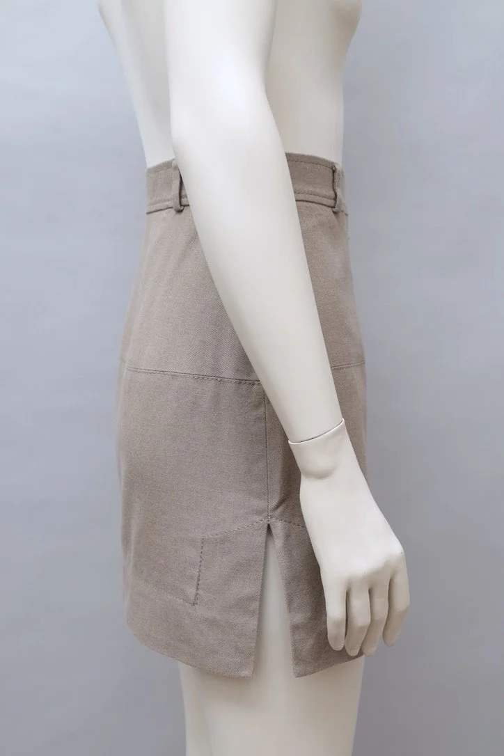 F/W 2002 Vivienne Westwood Red Label taupe wool blend mini skirt