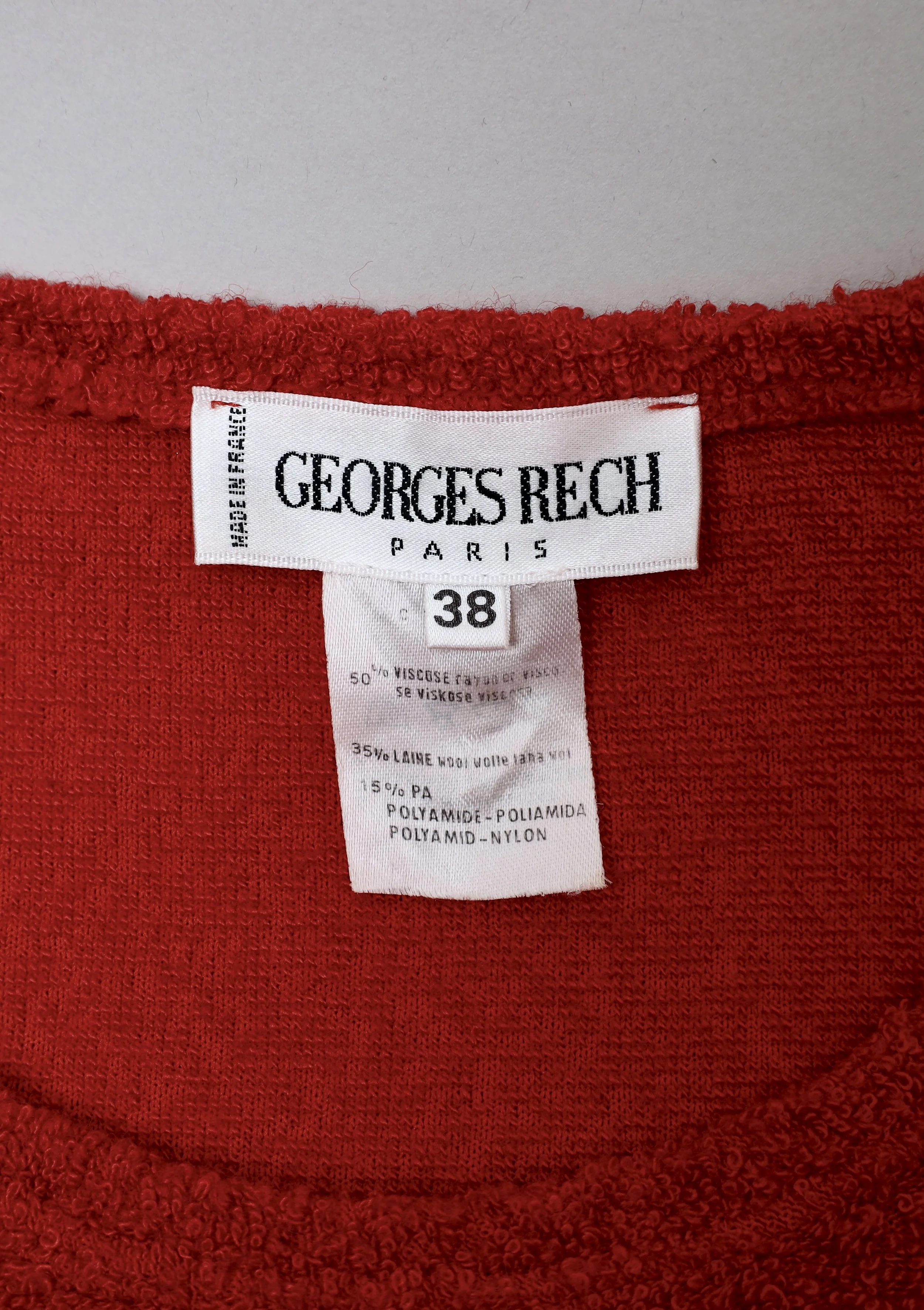 1990s Georges Rech label tag