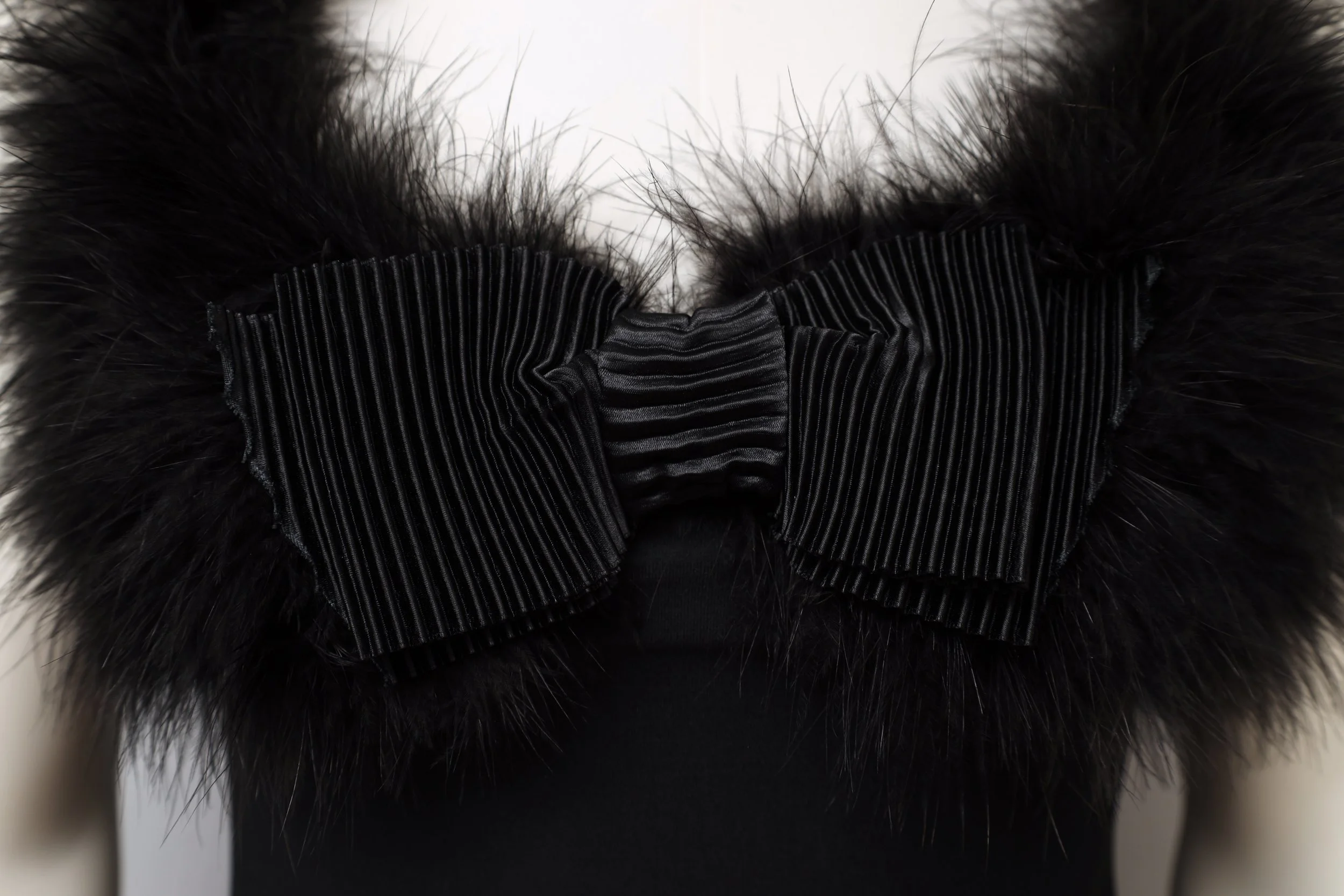 F/W 1991 Chantal Thomass black marabou feather bodice