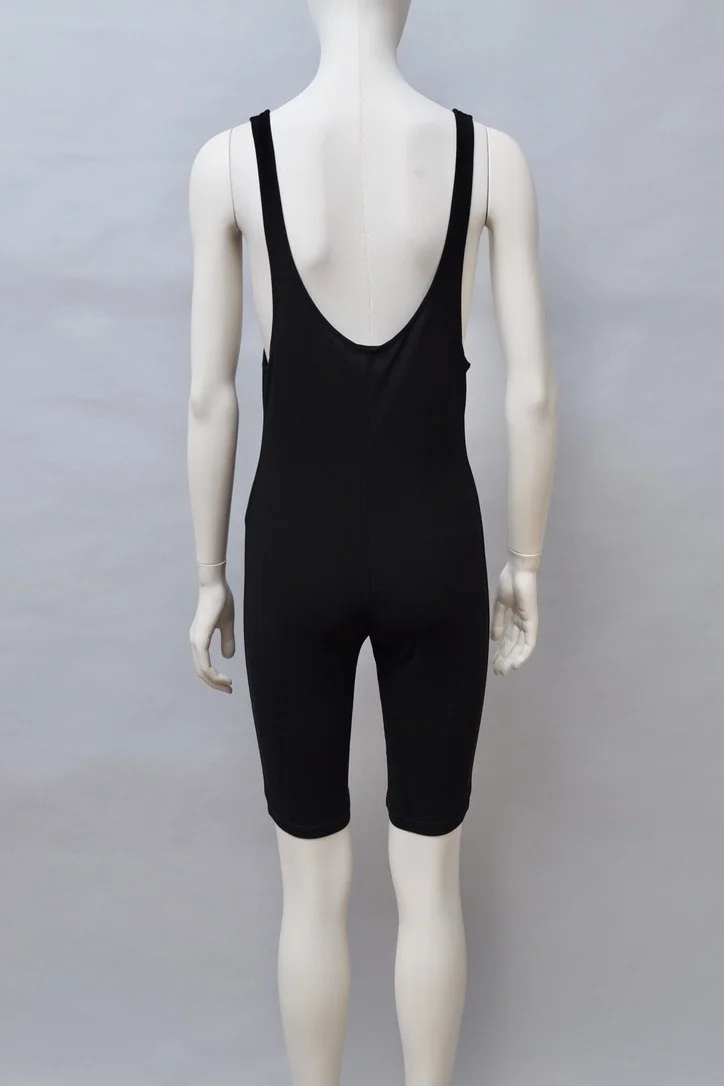 1990s Karl Lagerfeld black zip salopette unitard