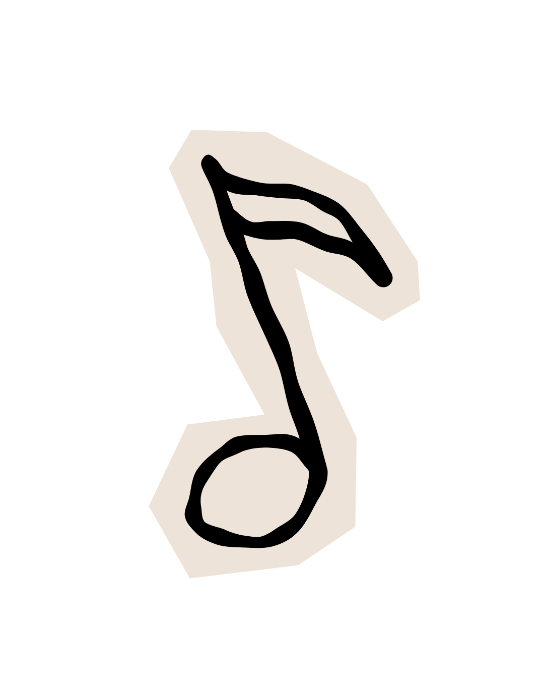 Abstract line drawing of a hand forming a gun shape on a black background.