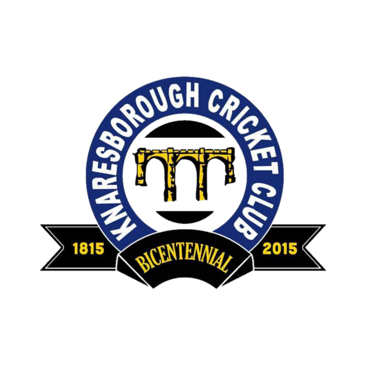 Knaresborough Cricket Club bicentennial badge with a bridge illustration and the years 1815 and 2015.