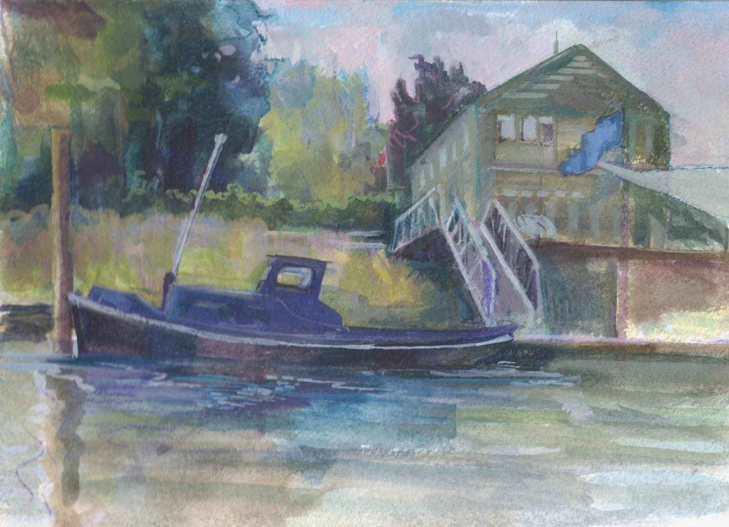 MV Teddington, watercolour 170 x 240