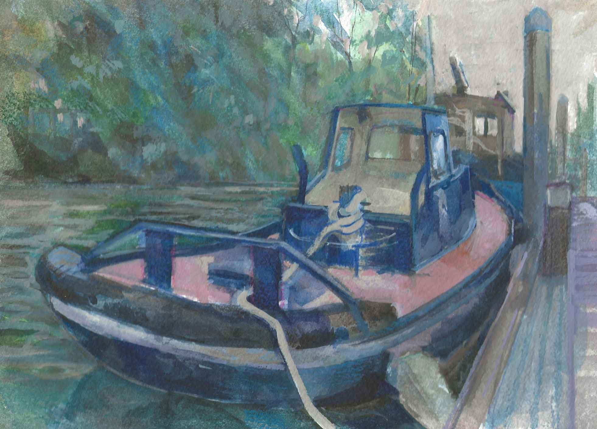 Tug, watercolour 170 x 240