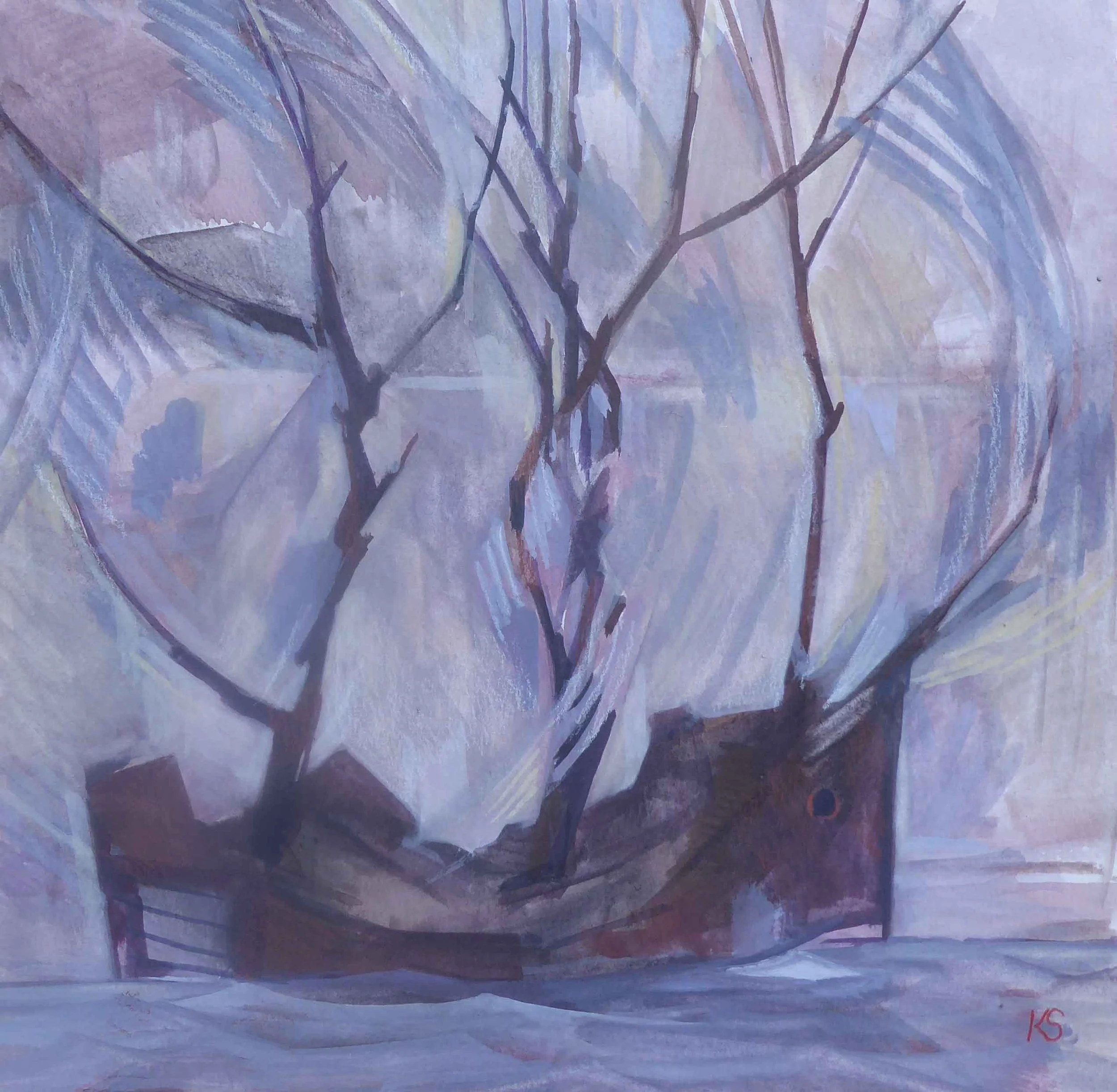 Styk Boat, watercolour 270 x 270