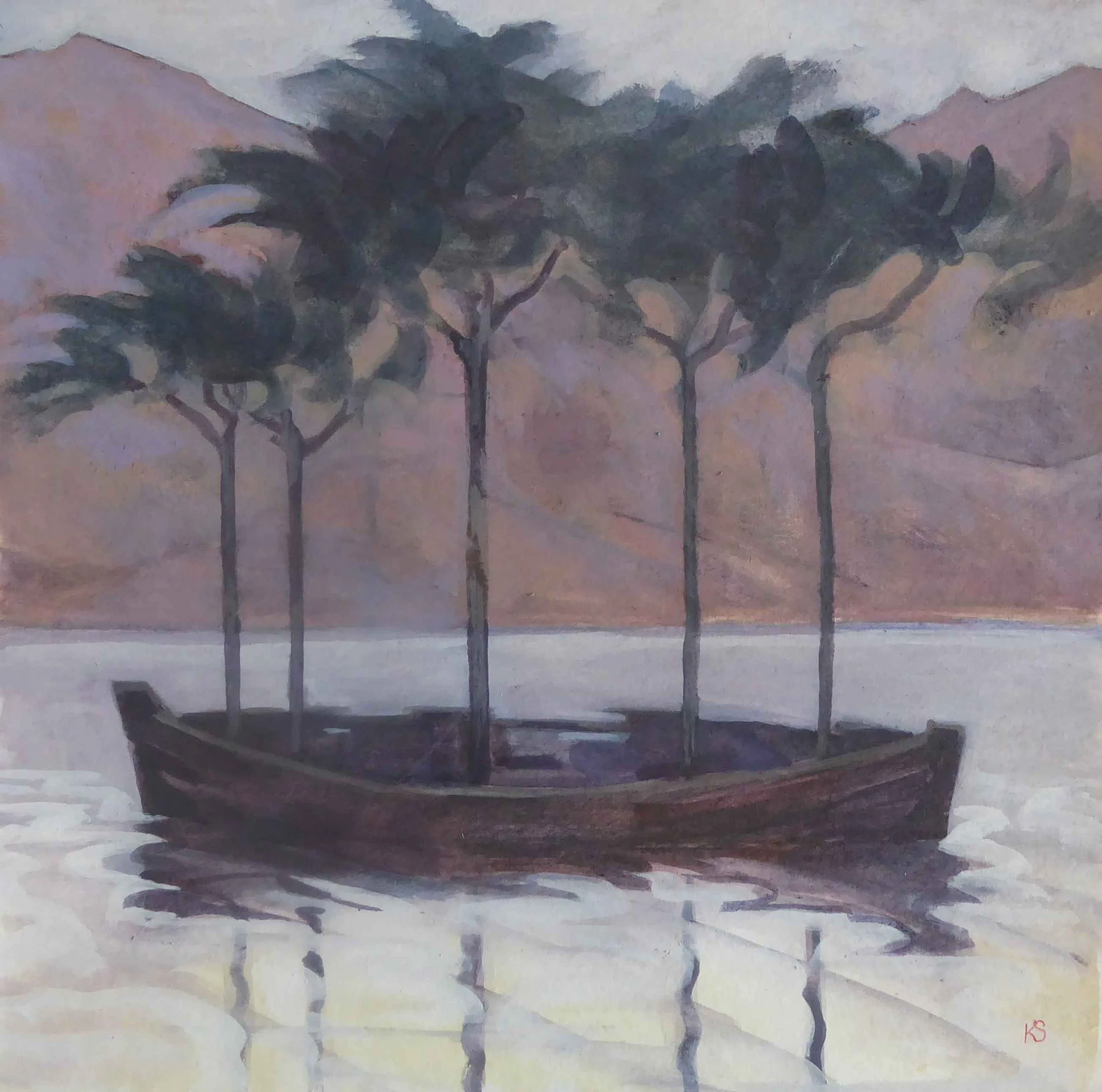 Life boat, watercolour  270 x 270