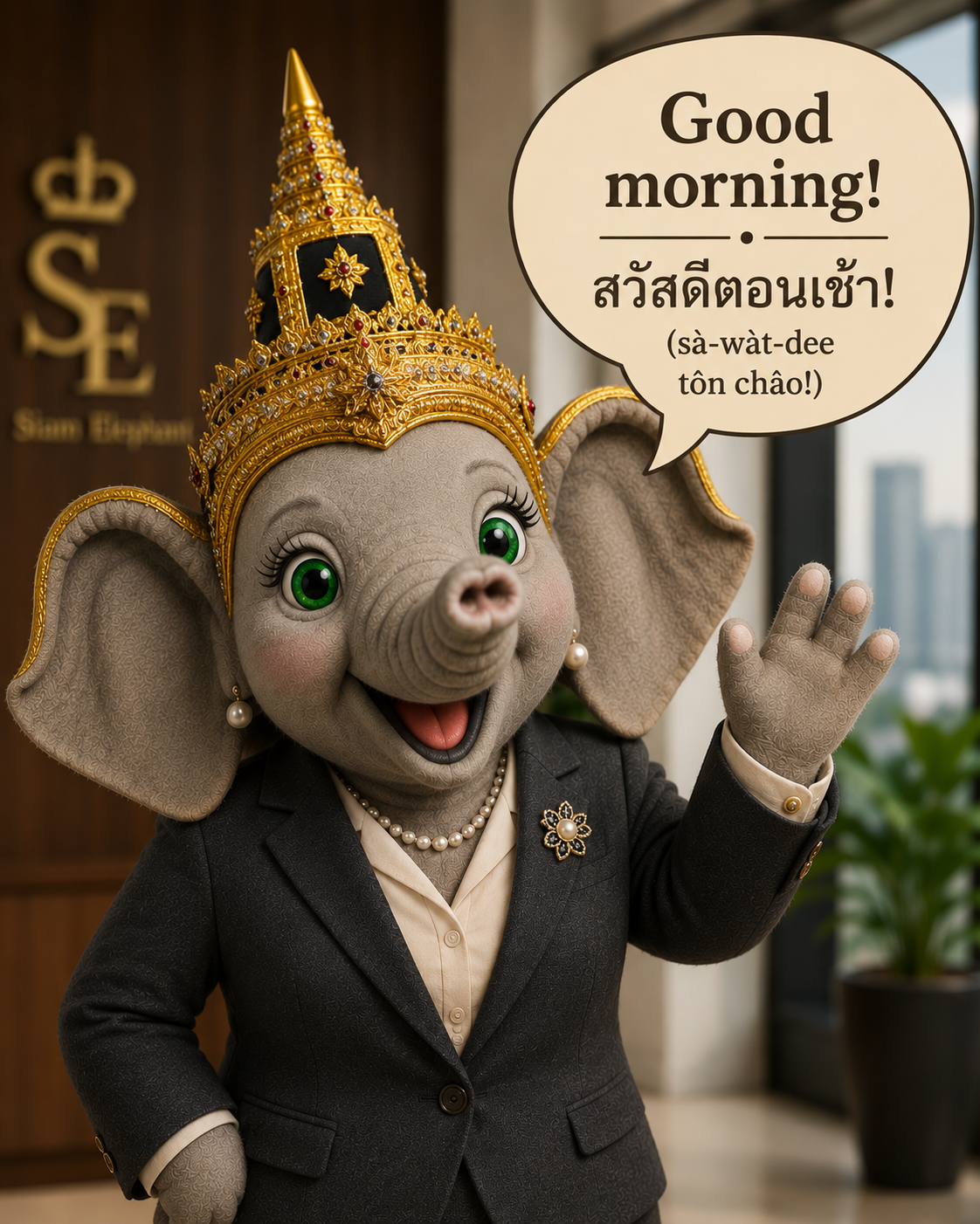 Business greeting at 11:00-12:00